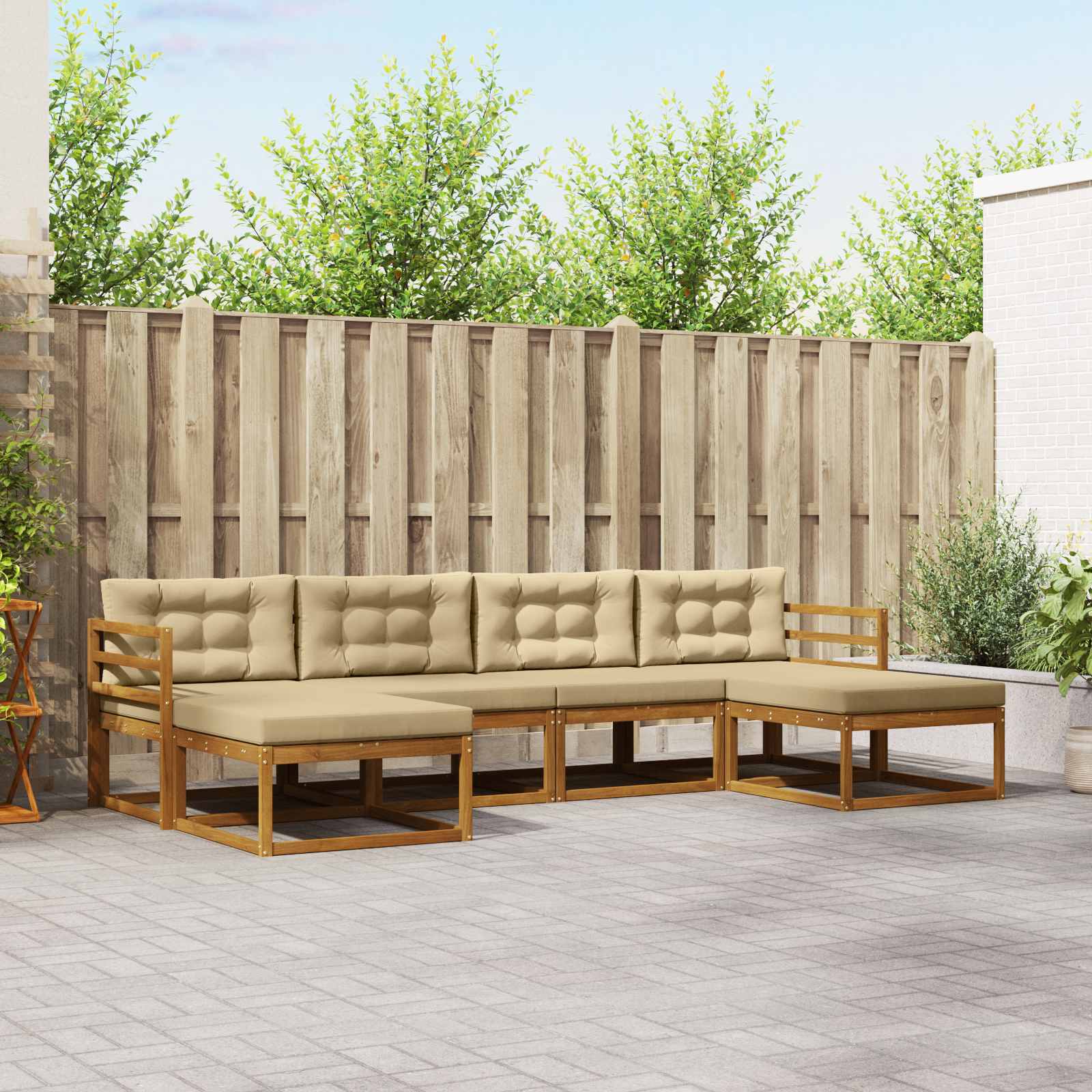 Ensemble de canapés d'extérieur 6 pcs Naturel et Beige - XIOS
