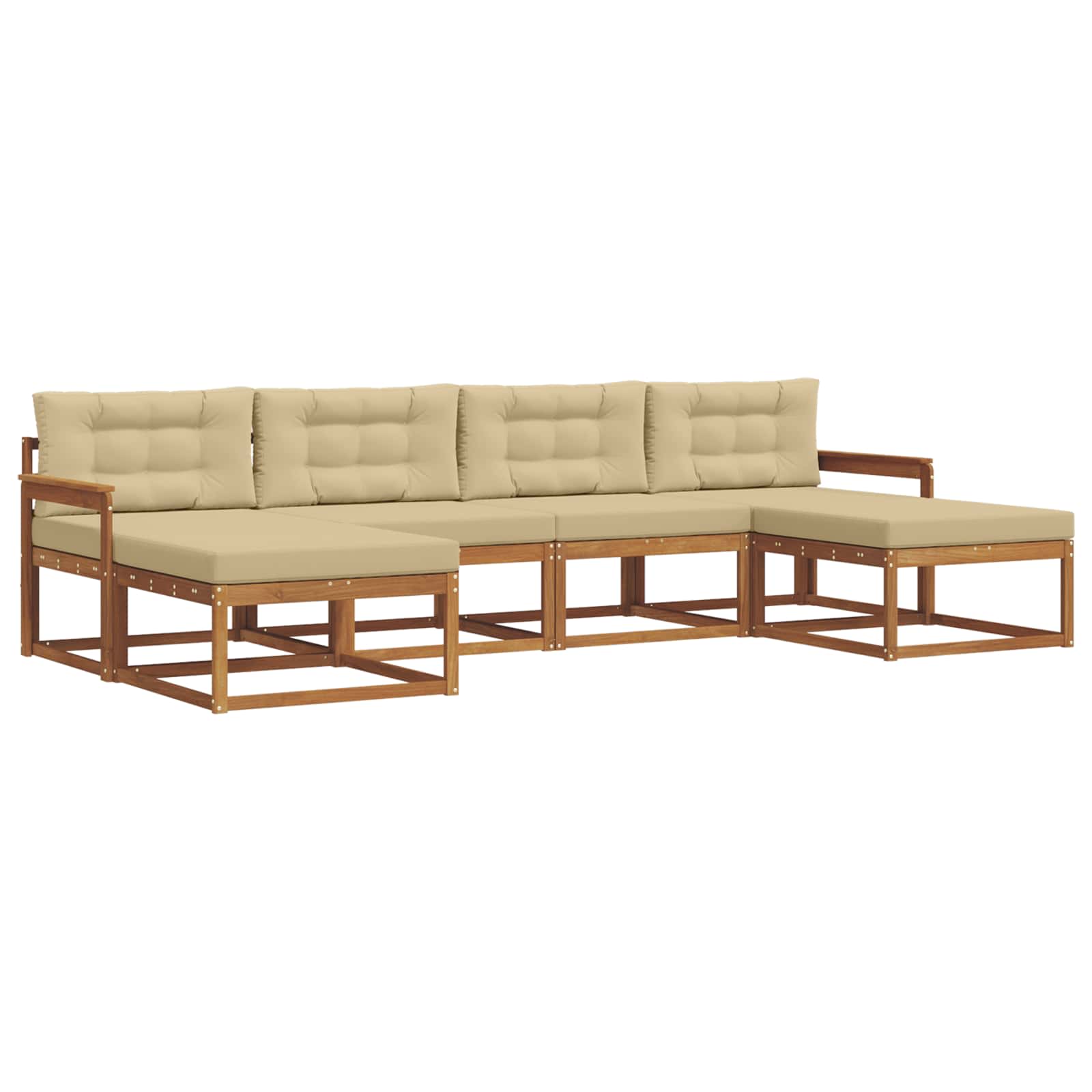 Ensemble de canapés d'extérieur 6 pcs Naturel et Beige - XIOS