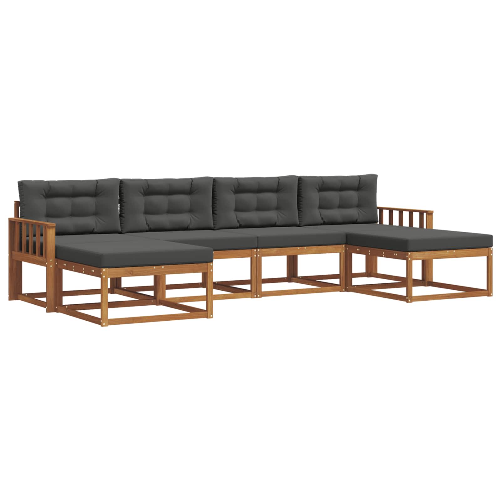 Ensemble de canapés d'extérieur 6 pcs Naturel et Anthracite - XIOS