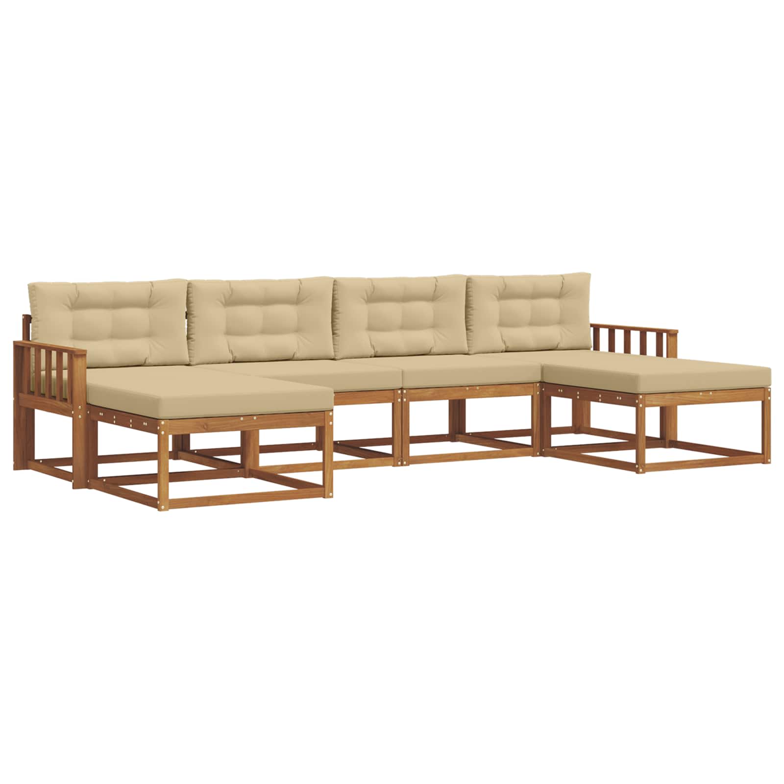 Ensemble de canapés d'extérieur 6 pcs Naturel et Beige - XIOS