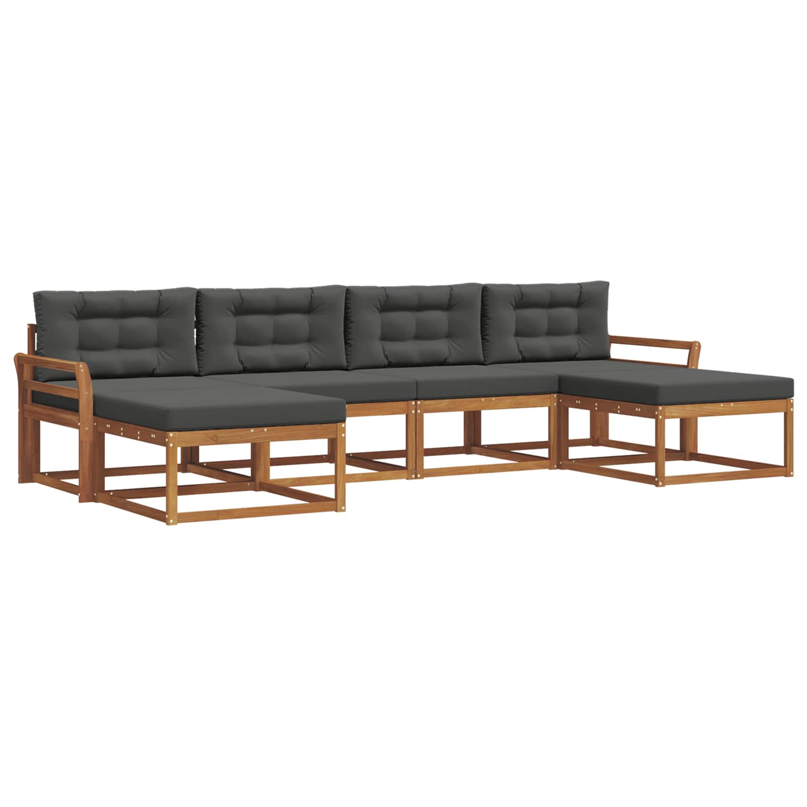 Ensemble de canapés d'extérieur 6 pcs Naturel et Anthracite - XIOS
