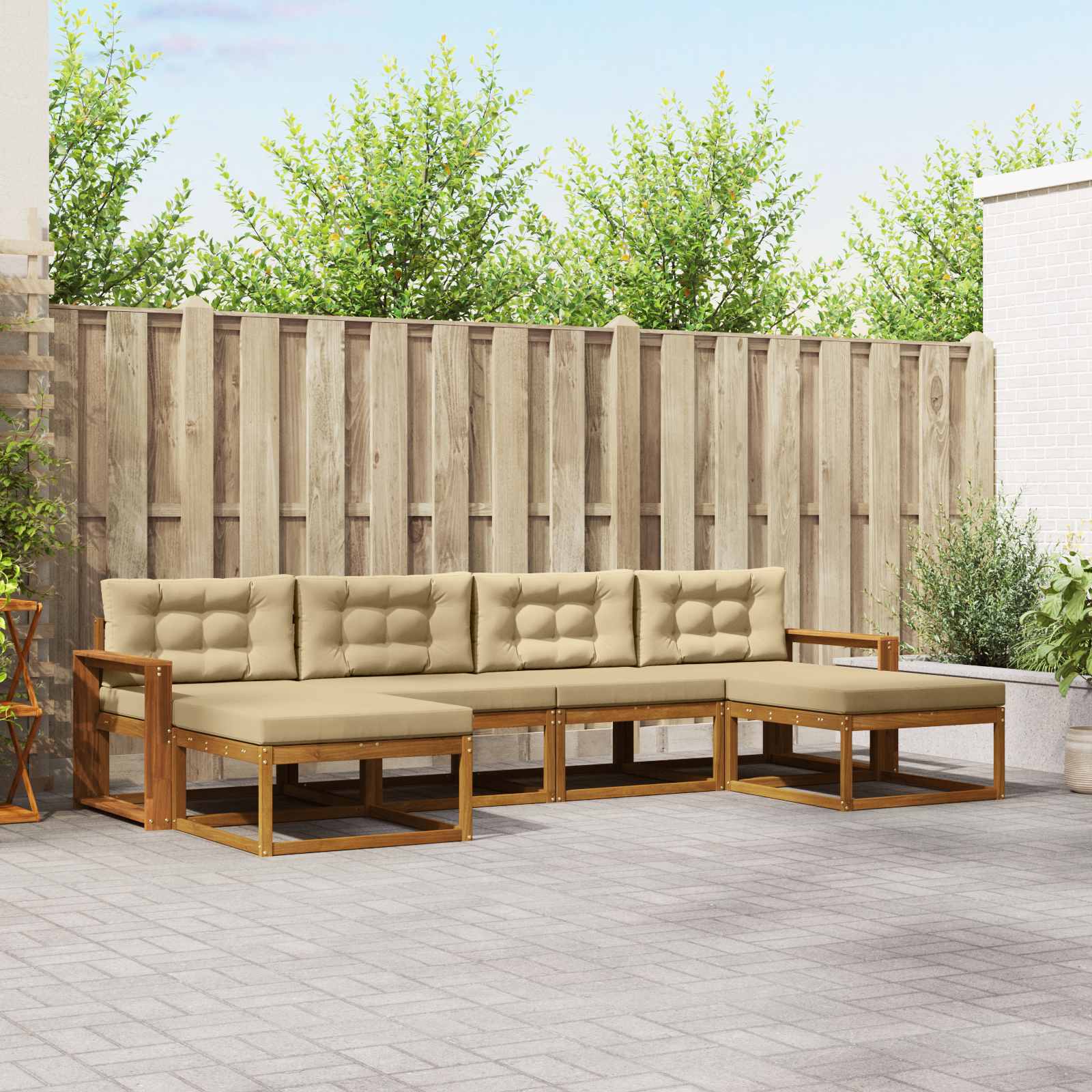 Ensemble de canapés d'extérieur 6 pcs Naturel et Beige - XIOS