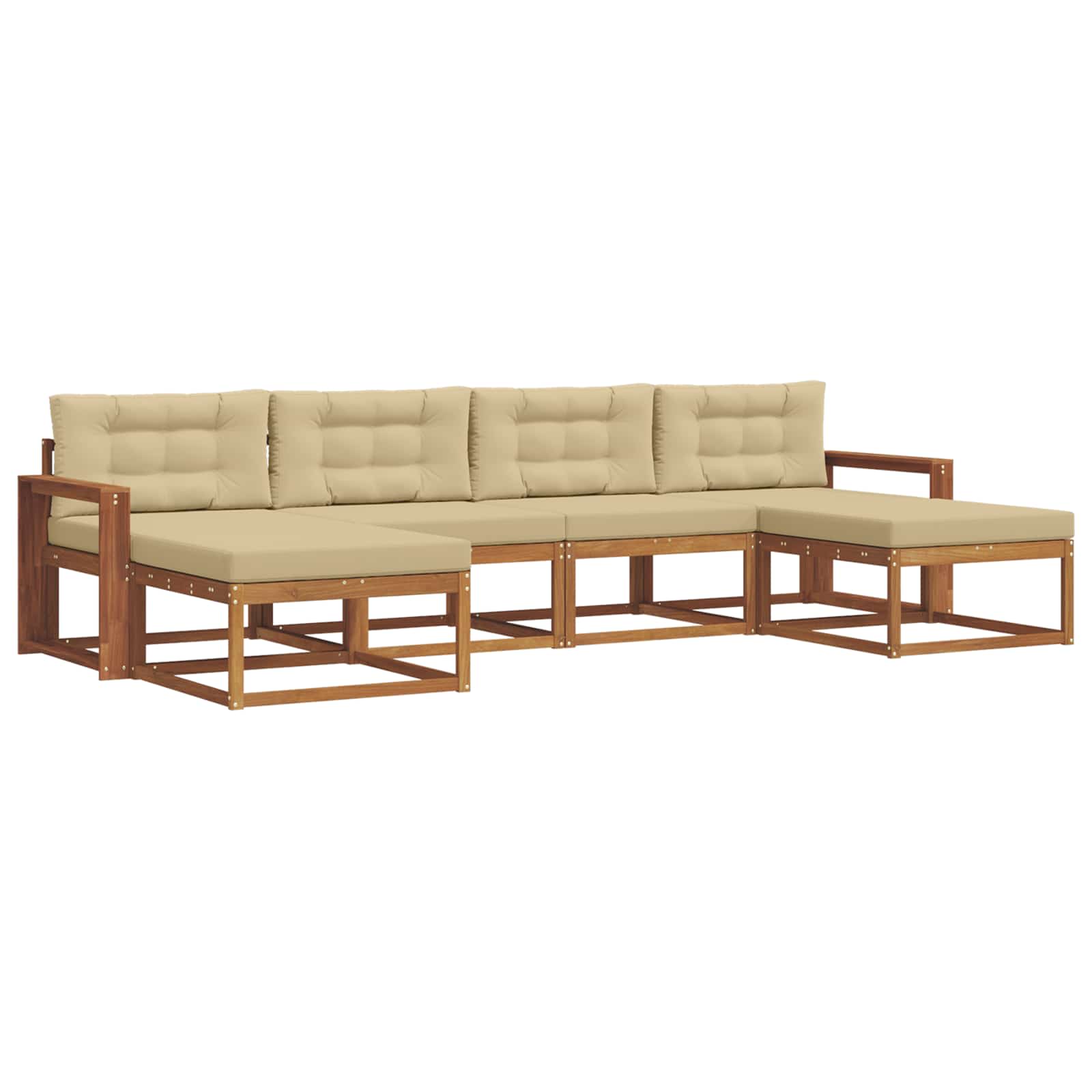 Ensemble de canapés d'extérieur 6 pcs Naturel et Beige - XIOS