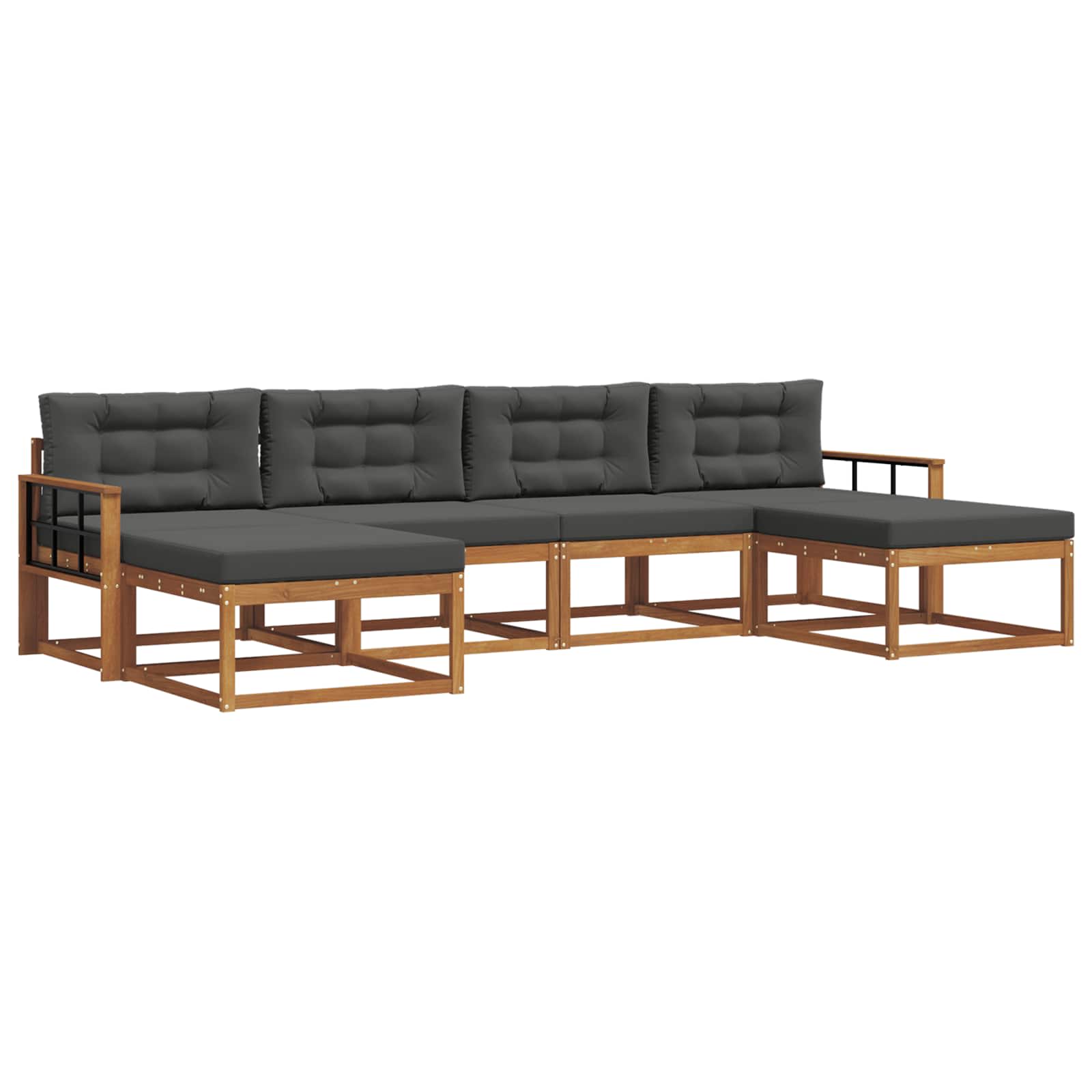 Ensemble de canapés d'extérieur 6 pcs Naturel et Anthracite - XIOS
