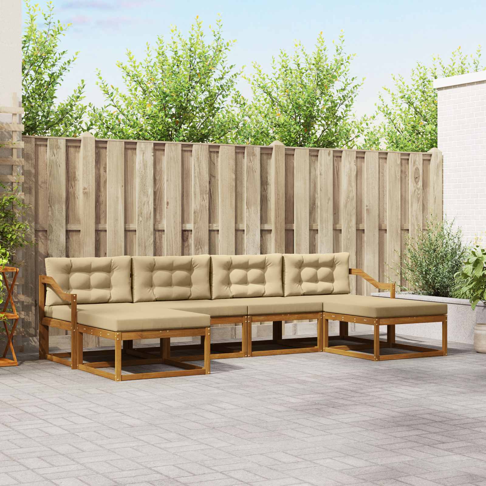 Ensemble de canapés d'extérieur 6 pcs Naturel et Beige - XIOS