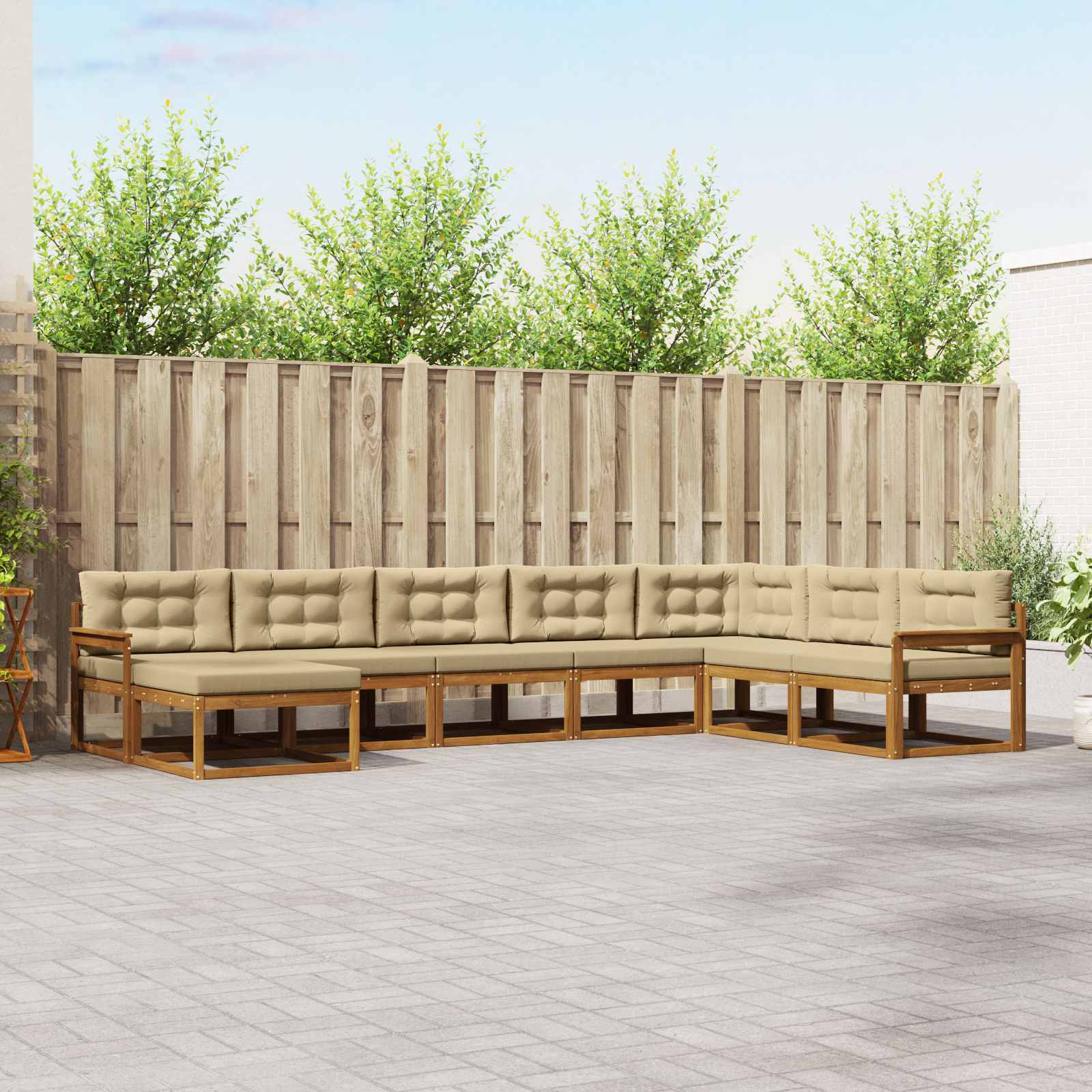 Ensemble de canapés d'extérieur 8 pcs Naturel et Beige - XIOS