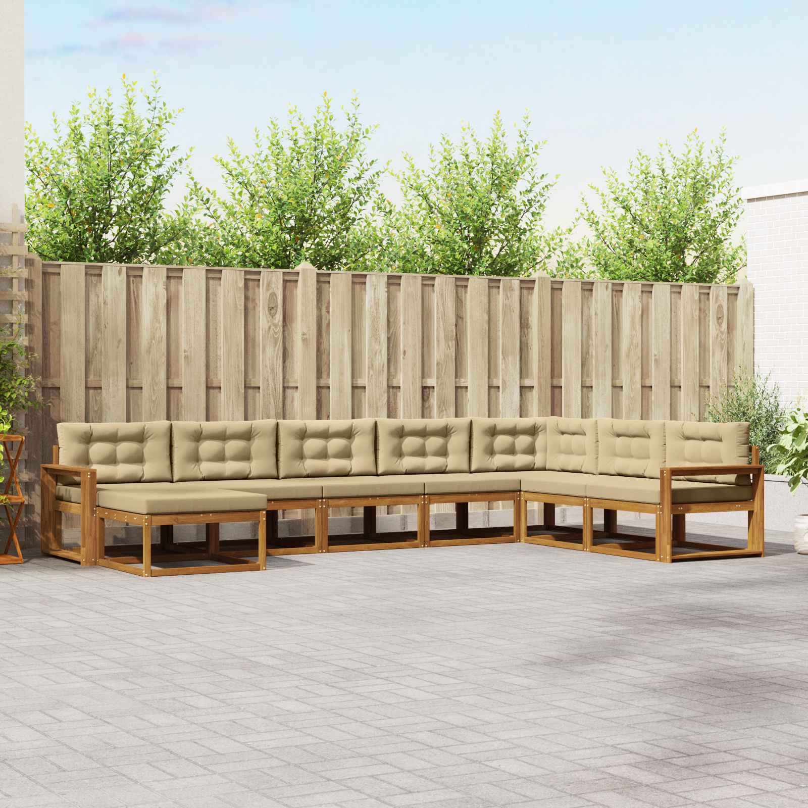 Ensemble de canapés d'extérieur 8 pcs Naturel et Beige - XIOS