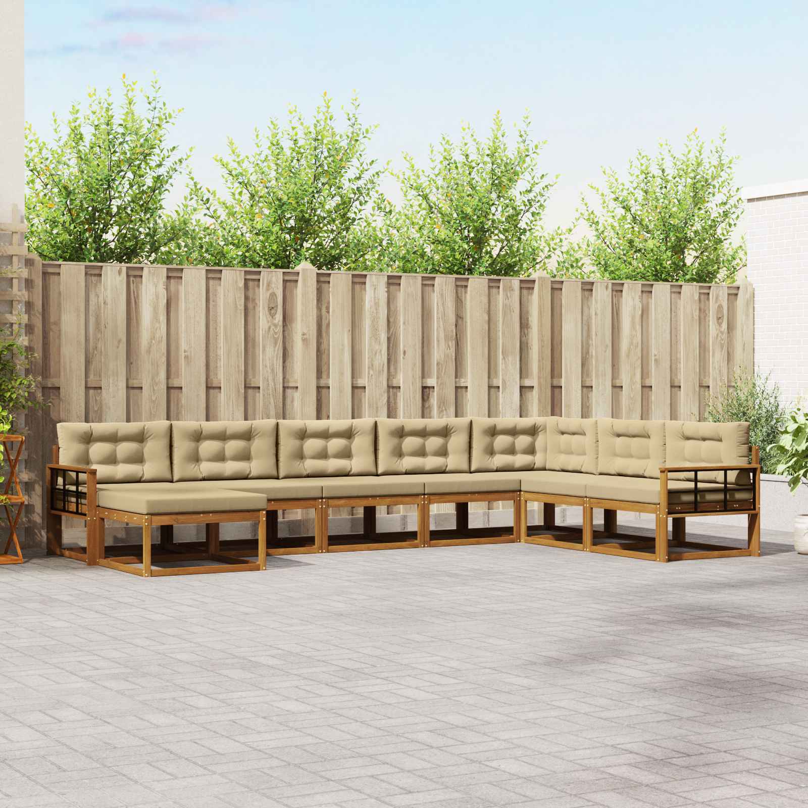 Ensemble de canapés d'extérieur 8 pcs Naturel et Beige - XIOS