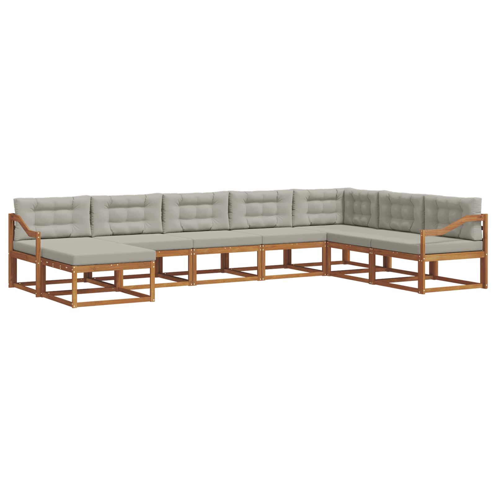 Ensemble de canapés d'extérieur 8 pcs Gris Naturel et Clair - XIOS