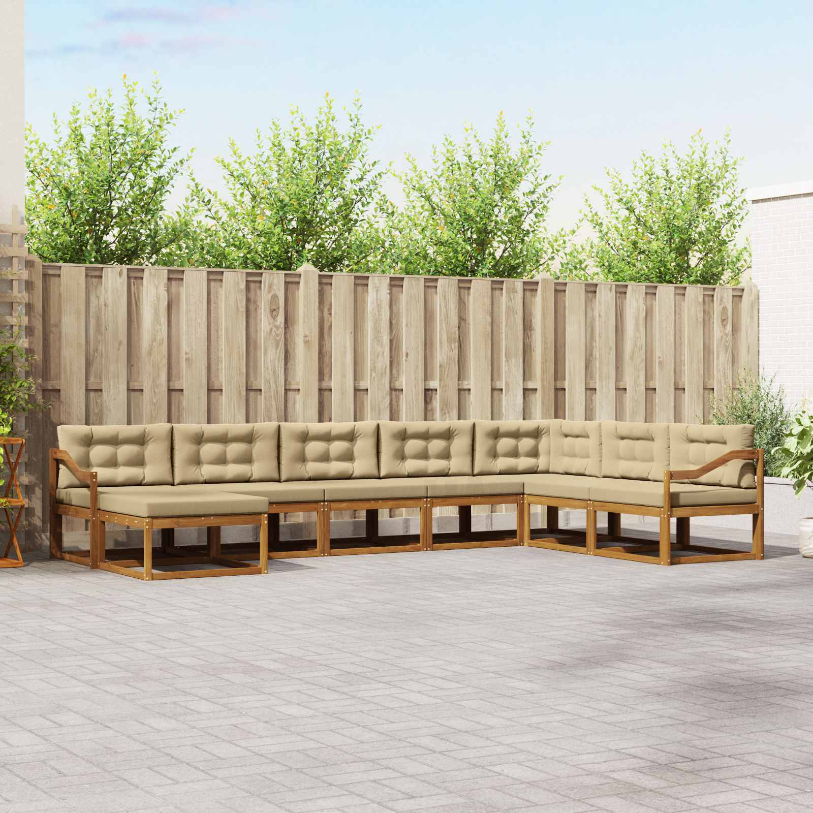 Ensemble de canapés d'extérieur 8 pcs Naturel et Beige - XIOS