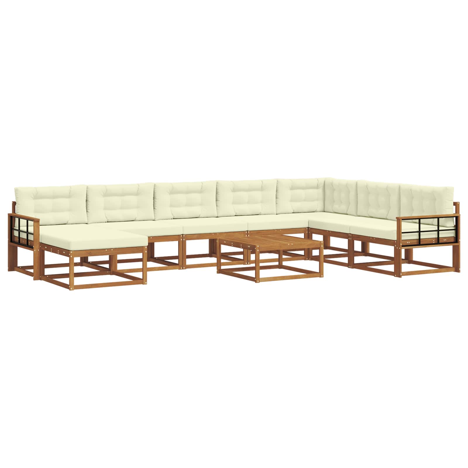Ensemble de canapés d'extérieur 9 pcs Naturel et Crème - XIOS