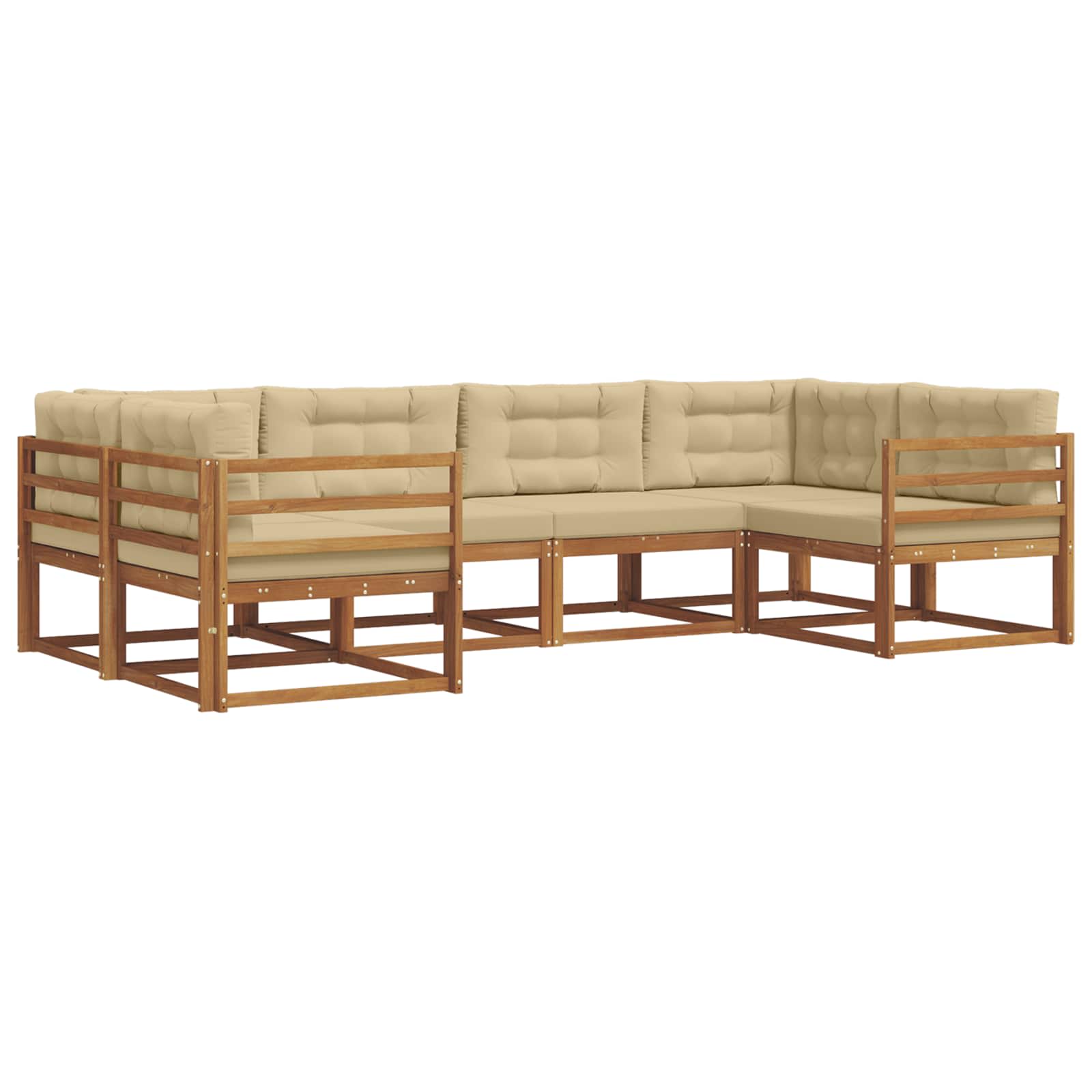 Ensemble de canapés d'extérieur 6 pcs Naturel et Beige - XIOS