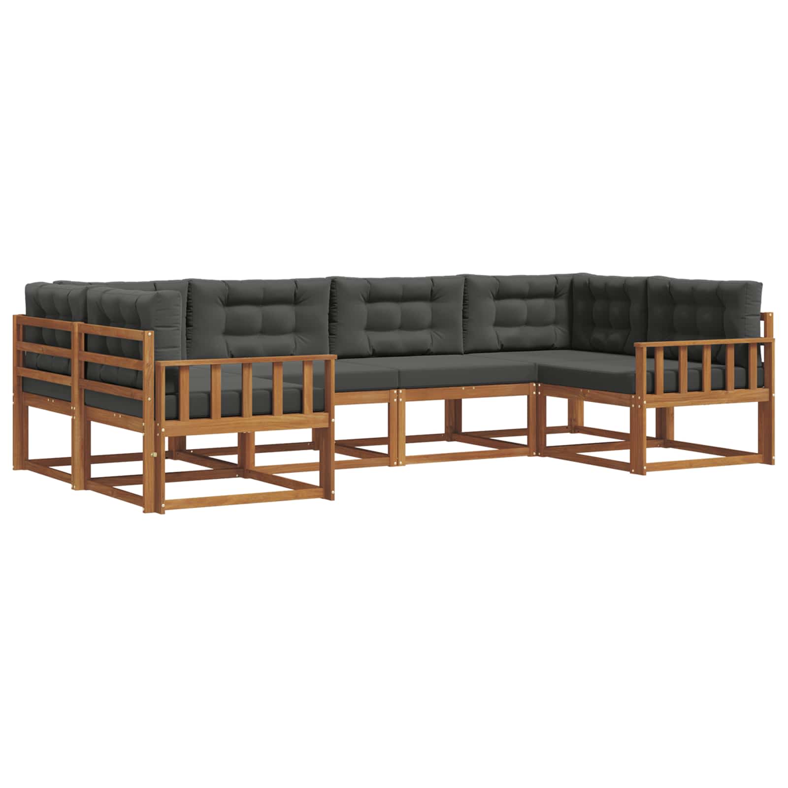 Ensemble de canapés d'extérieur 6 pcs Naturel et Anthracite - XIOS