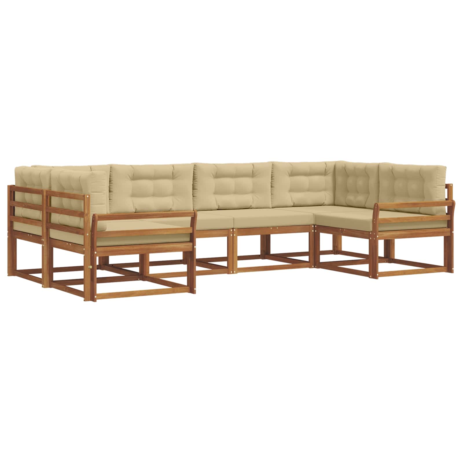 Ensemble de canapés d'extérieur 6 pcs Naturel et Beige - XIOS