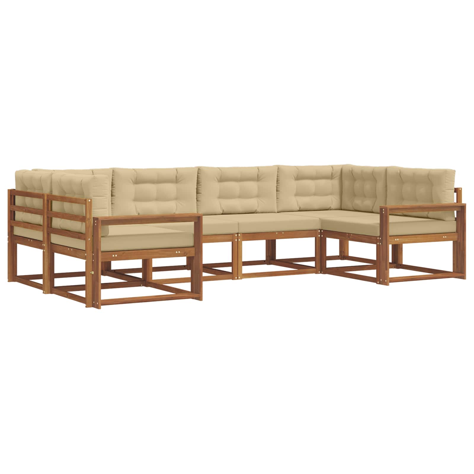 Ensemble de canapés d'extérieur 6 pcs Naturel et Beige - XIOS