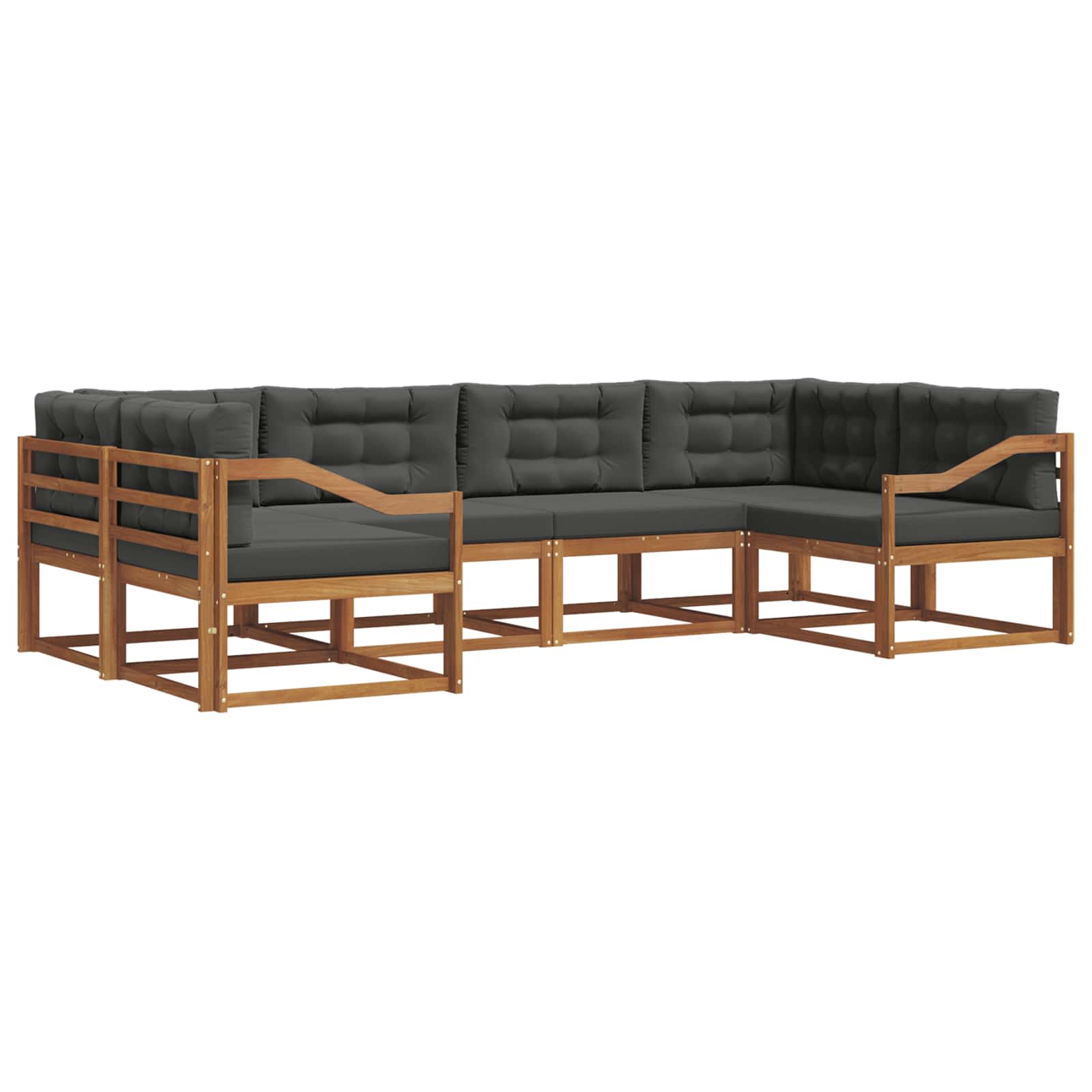 Ensemble de canapés d'extérieur 6 pcs Naturel et Anthracite - XIOS