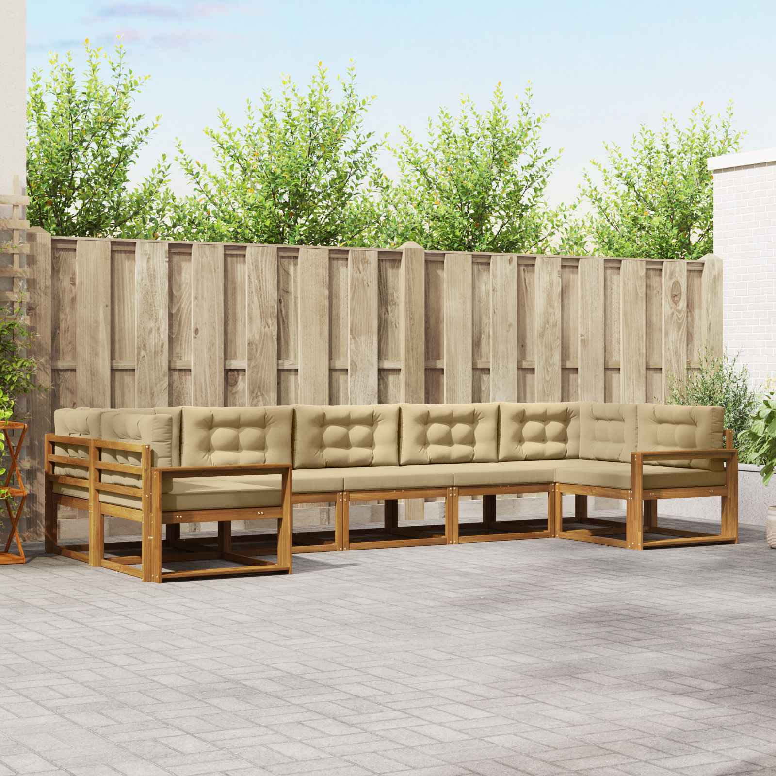 Ensemble de canapés d'extérieur 7 pcs Naturel et Beige - XIOS