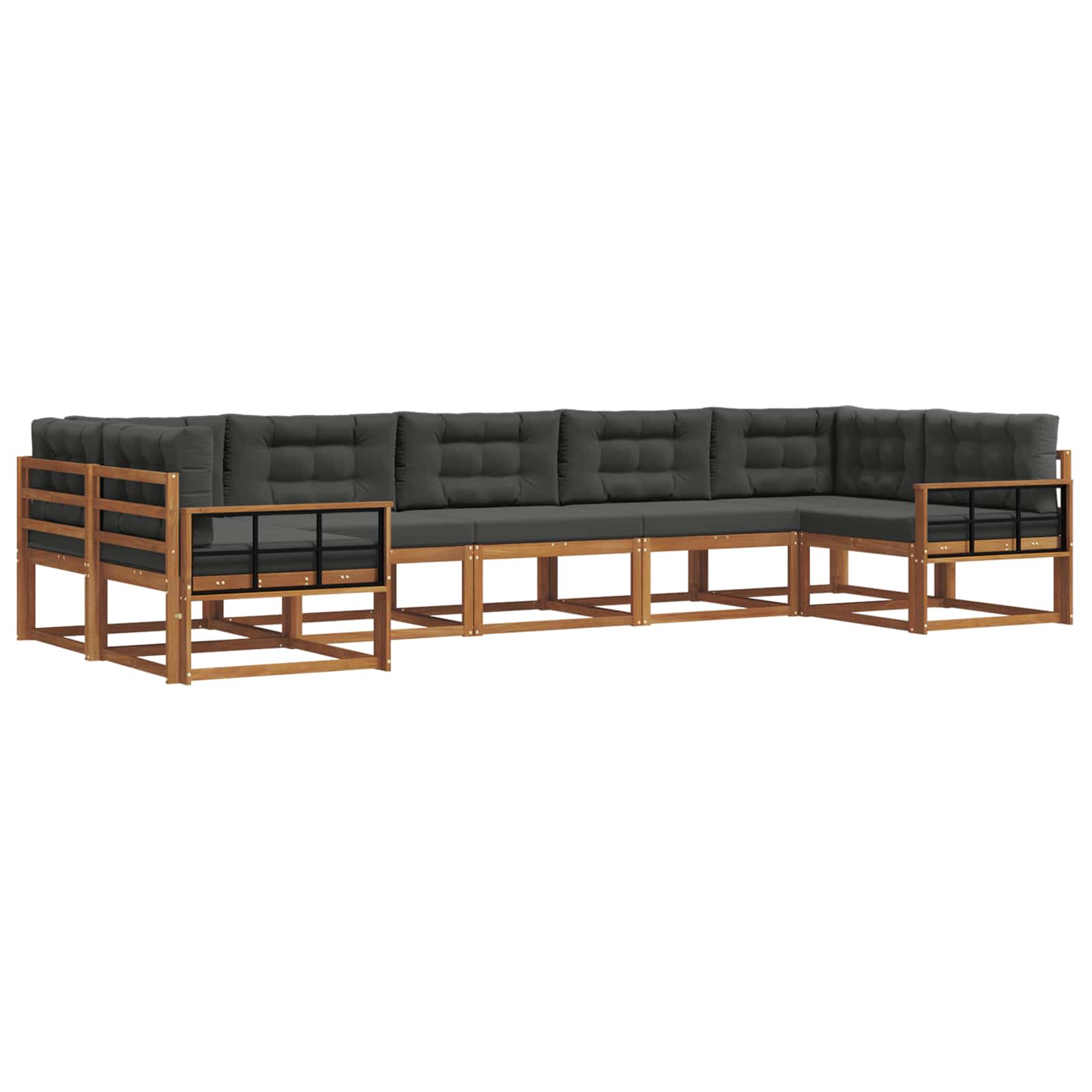 Ensemble de canapés d'extérieur 7 pcs Naturel et Anthracite - XIOS
