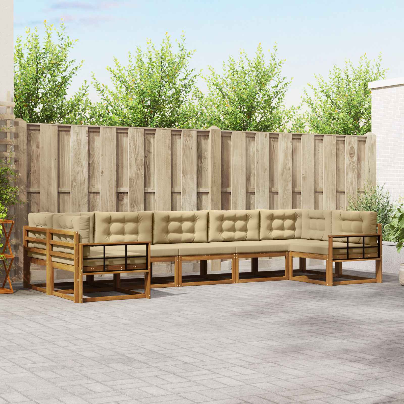 Ensemble de canapés d'extérieur 7 pcs Naturel et Beige - XIOS