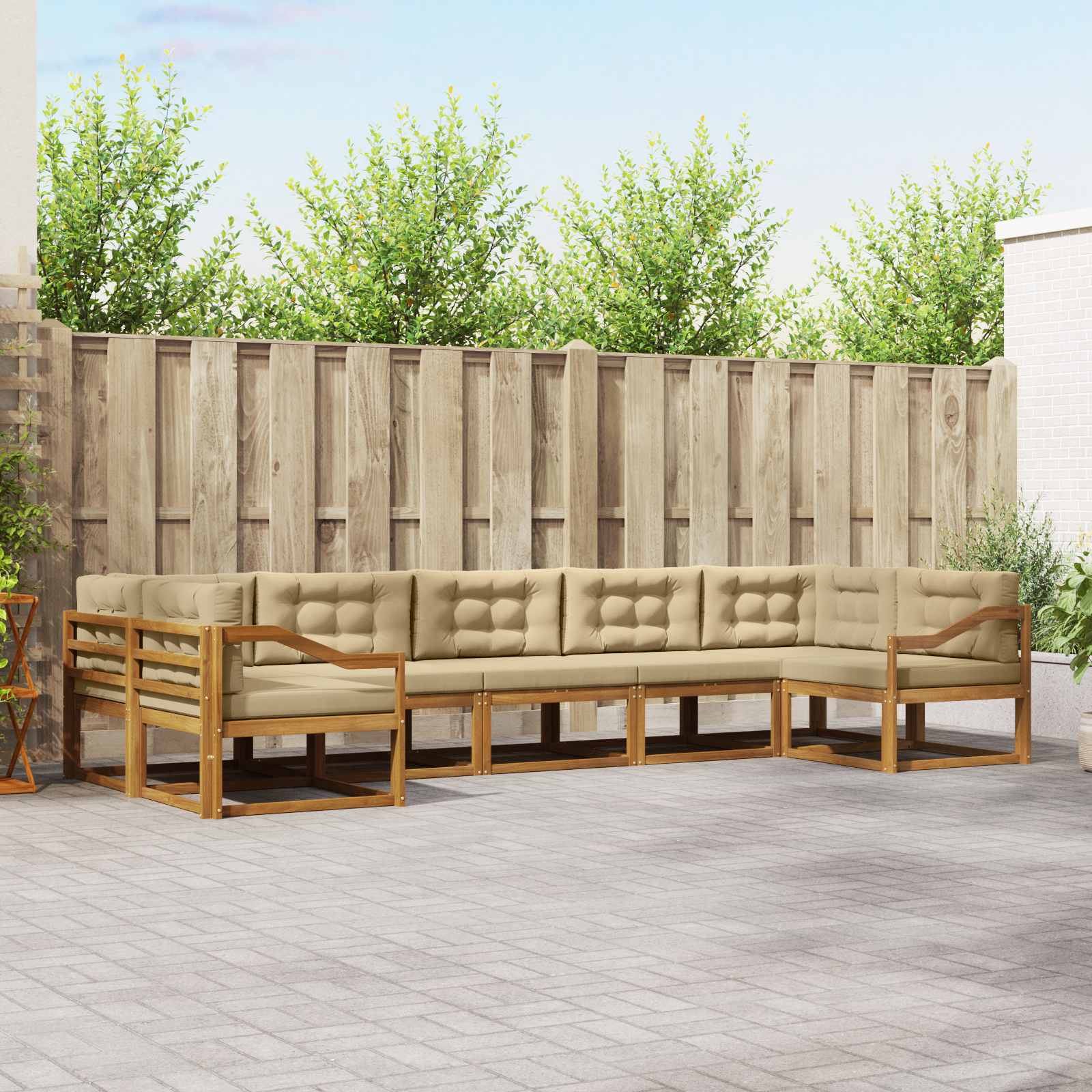 Ensemble de canapés d'extérieur 7 pcs Naturel et Beige - XIOS