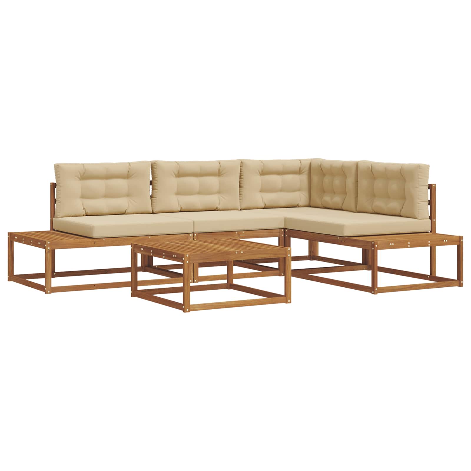 Ensemble de canapés d'extérieur 5 pc Naturel et Beige