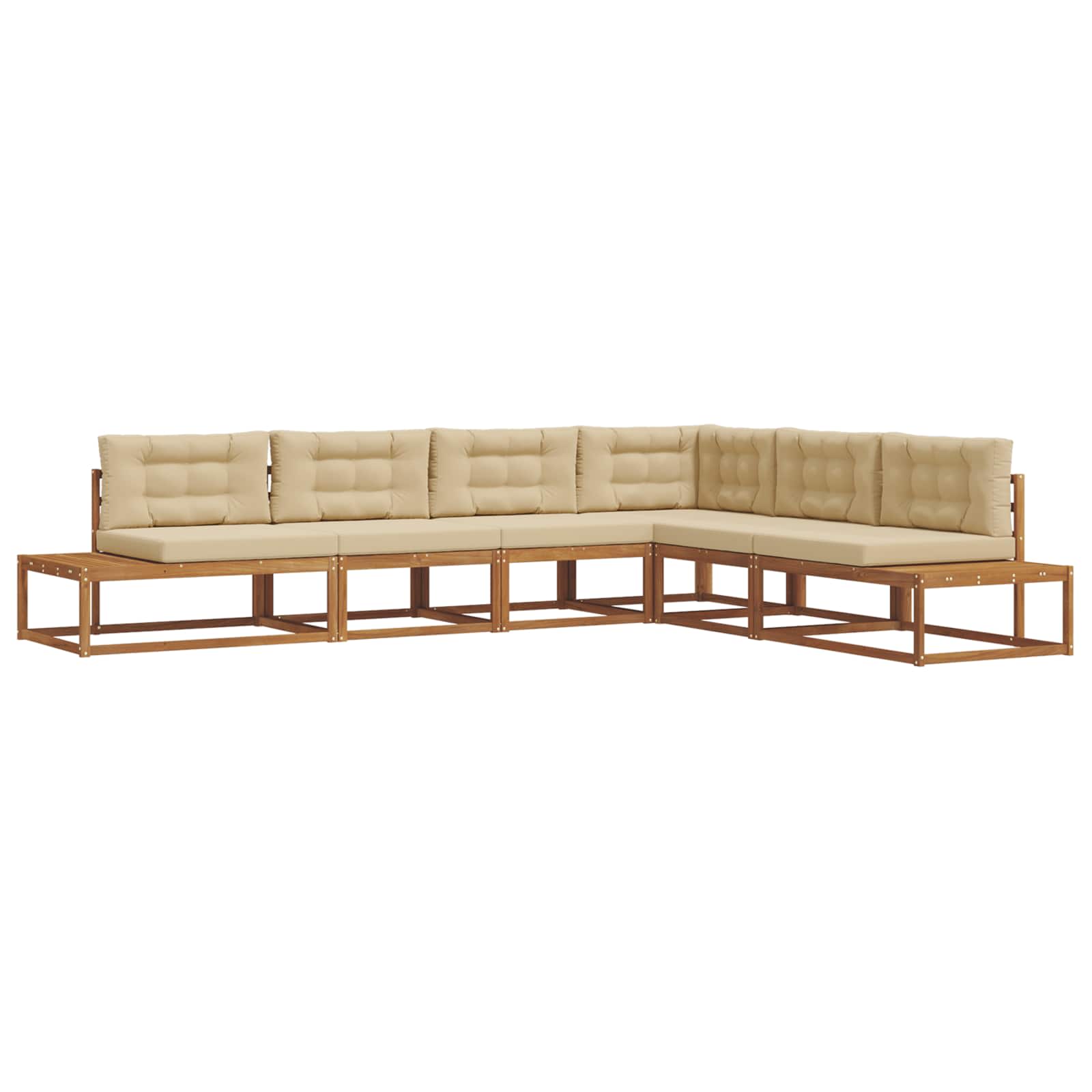 Ensemble de canapés d'extérieur 6 pc Naturel et Beige