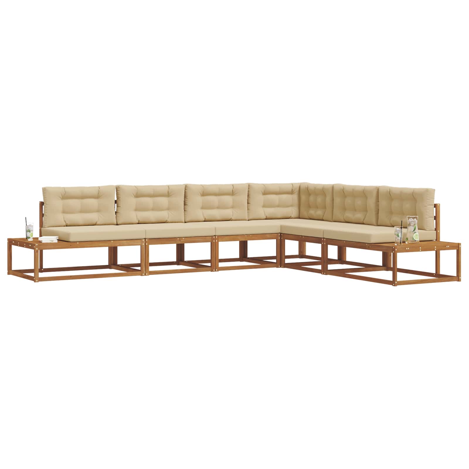 Ensemble de canapés d'extérieur 6 pc Naturel et Beige