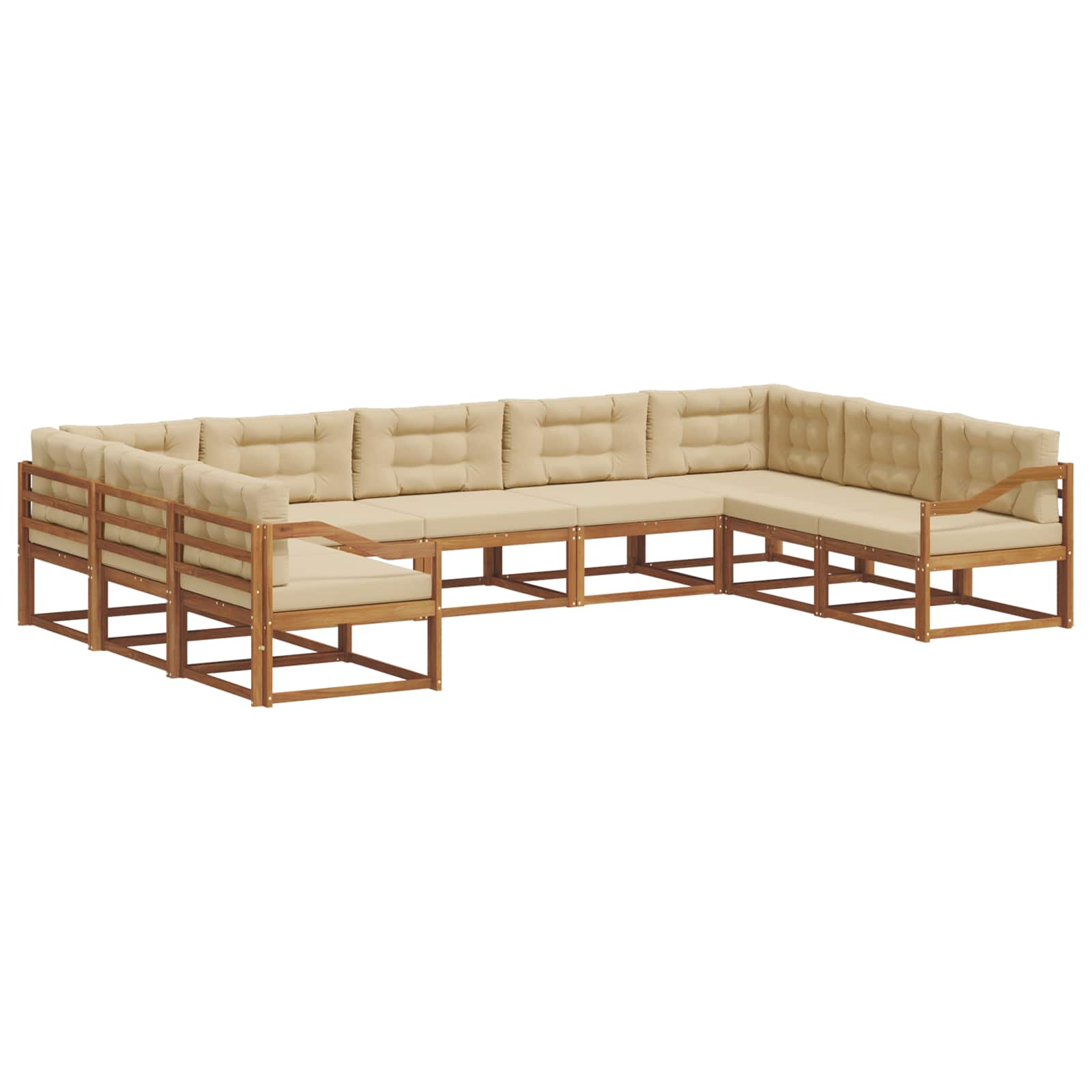 Ensemble de canapés d'extérieur 9 pcs Naturel et Beige - XIOS