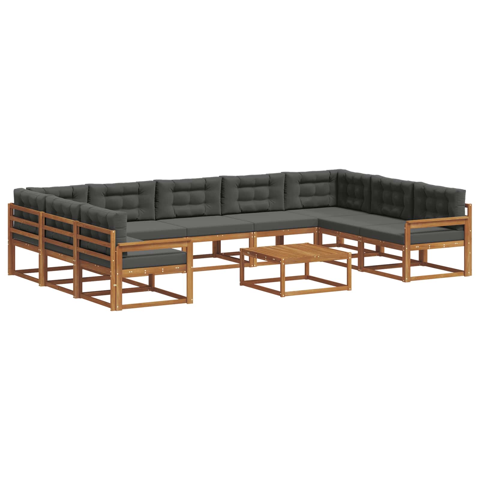 Ensemble de canapés d'extérieur 10 pcs Naturel et Anthracite - XIOS
