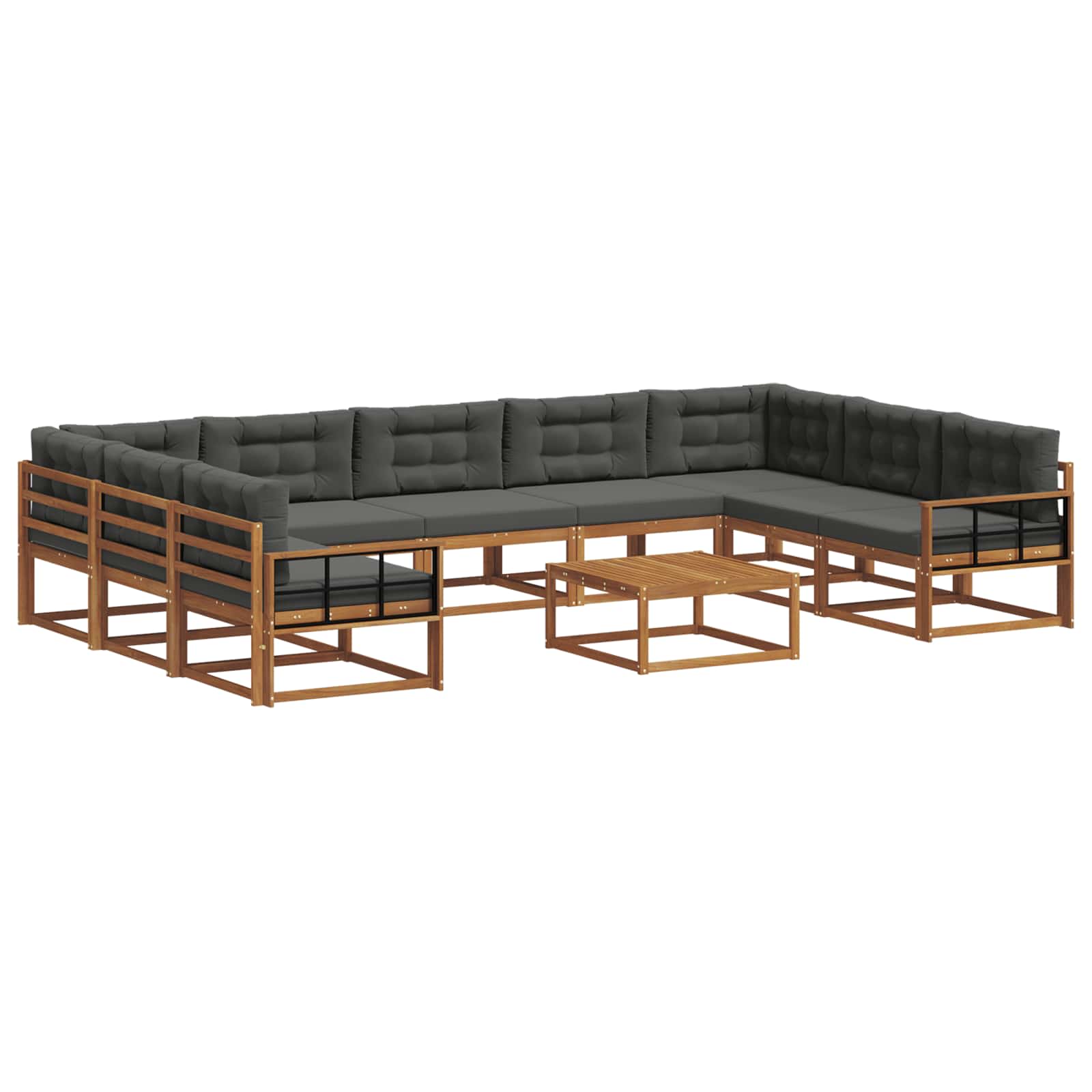 Ensemble de canapés d'extérieur 10 pcs Naturel et Anthracite - XIOS