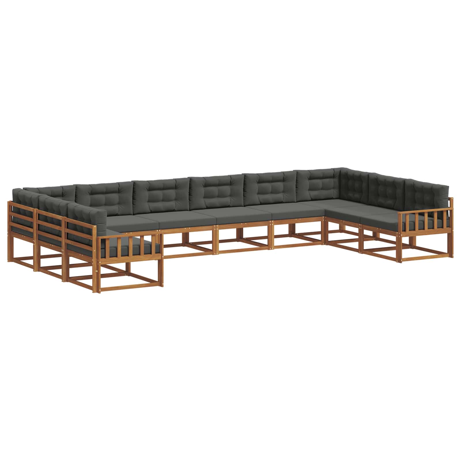 Ensemble de canapés d'extérieur 10 pcs Naturel et Anthracite - XIOS