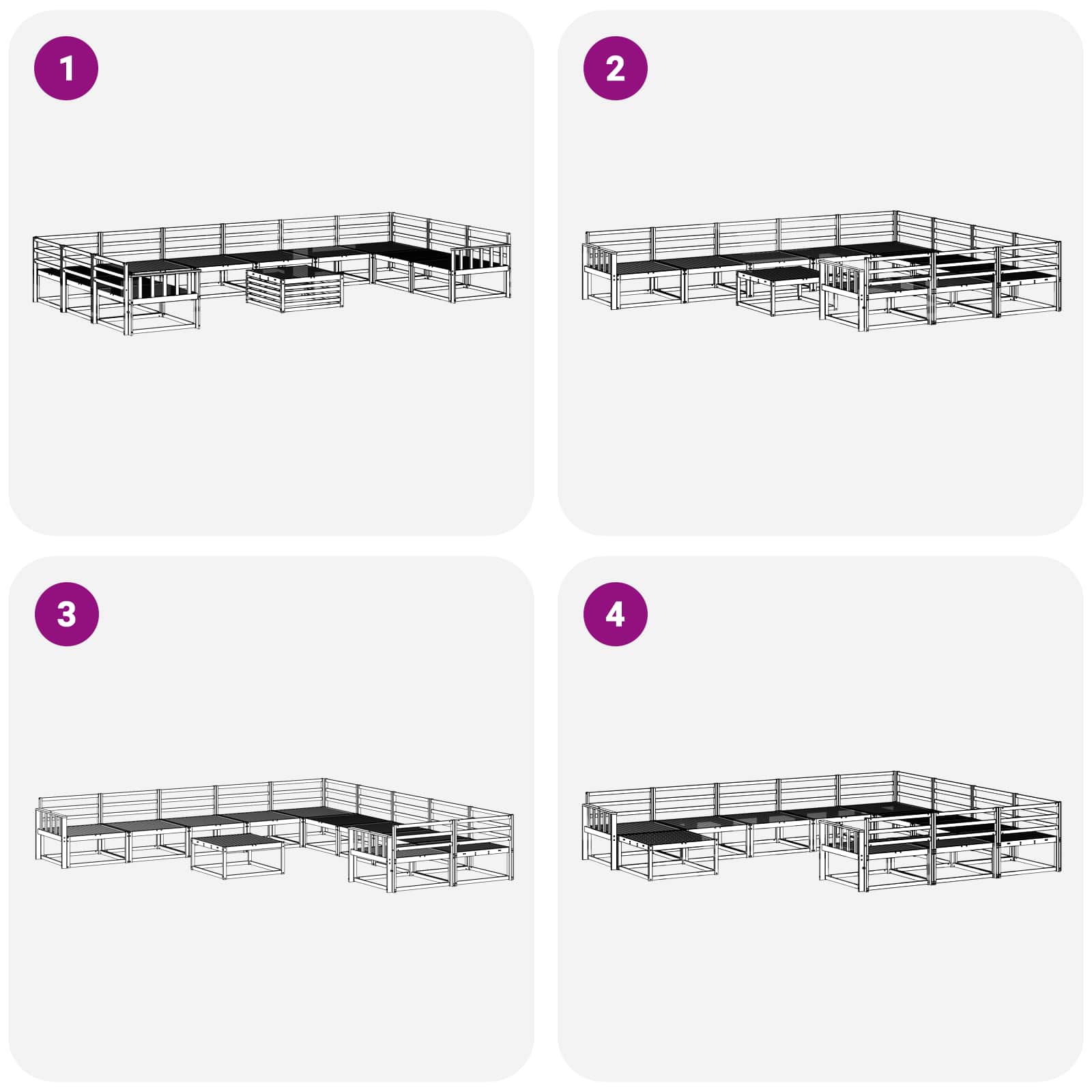 Ensemble de canapés d'extérieur 11 pcs Naturel - XIOS