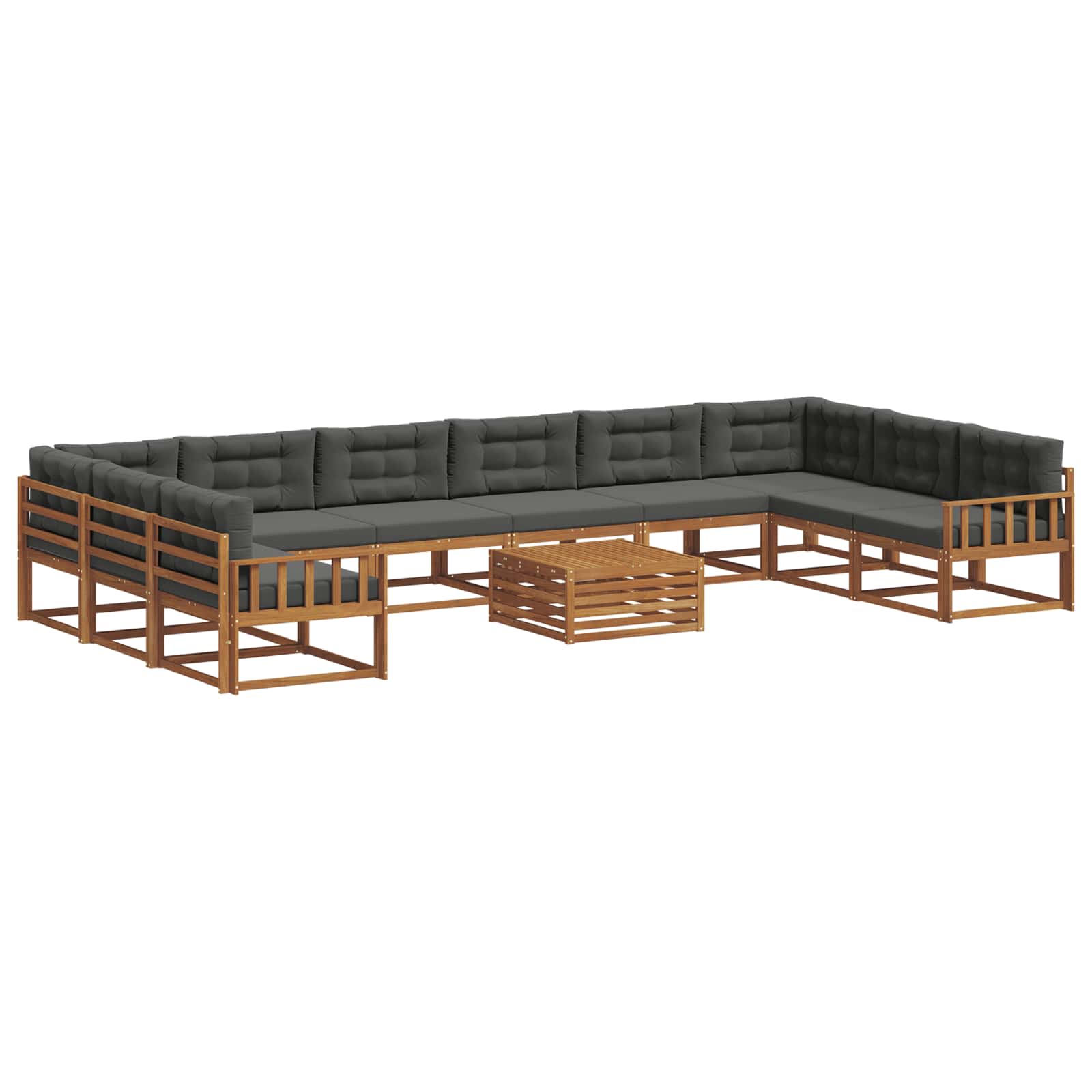 Ensemble de canapés d'extérieur 11 pcs Naturel et Anthracite - XIOS