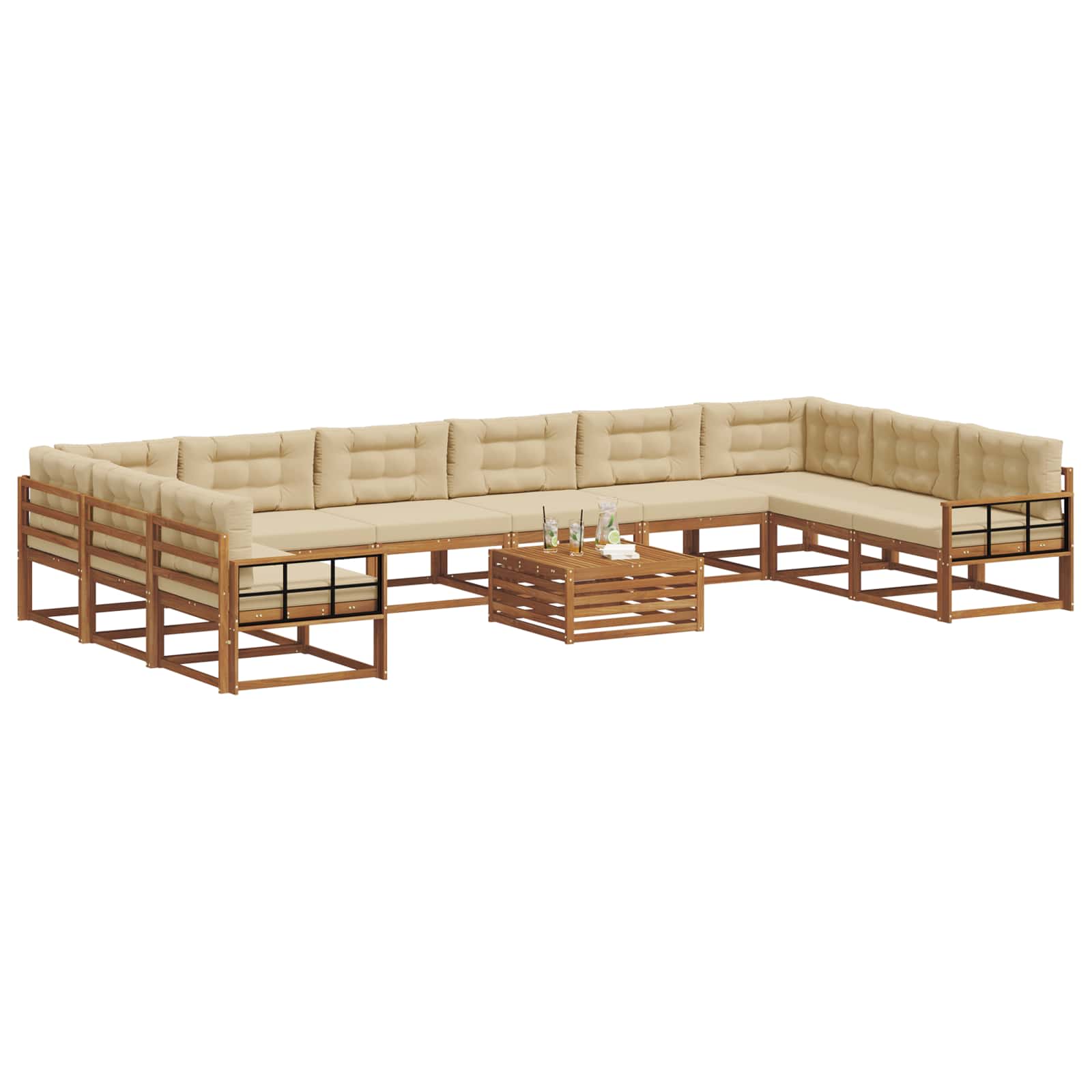 Ensemble de canapés d'extérieur 11 pcs Naturel et Beige - XIOS