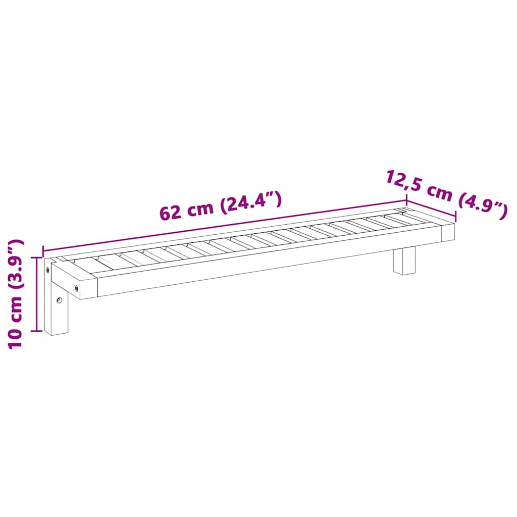 Étagère murale suspendue Beige 62 x 10 x 12,5 cm - XIOS