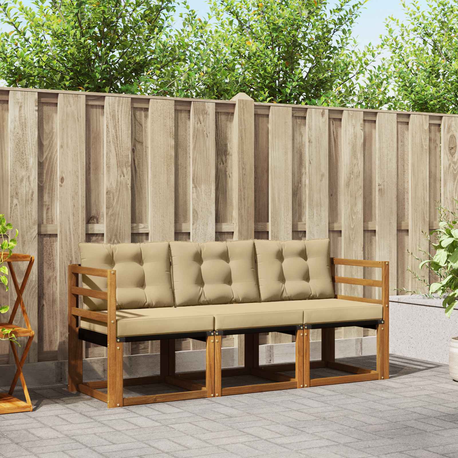 Ensemble de canapés d'extérieur 3 pcs Naturel et Beige - XIOS