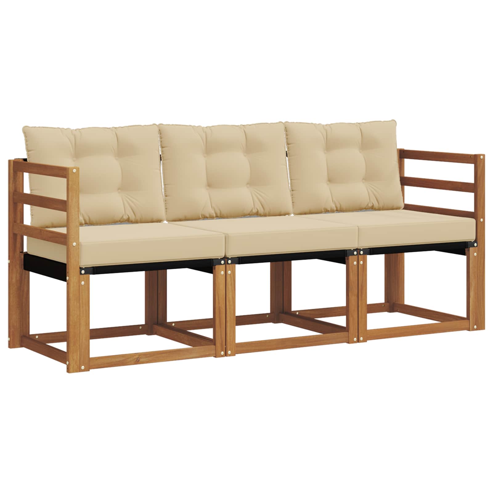 Ensemble de canapés d'extérieur 3 pcs Naturel et Beige - XIOS