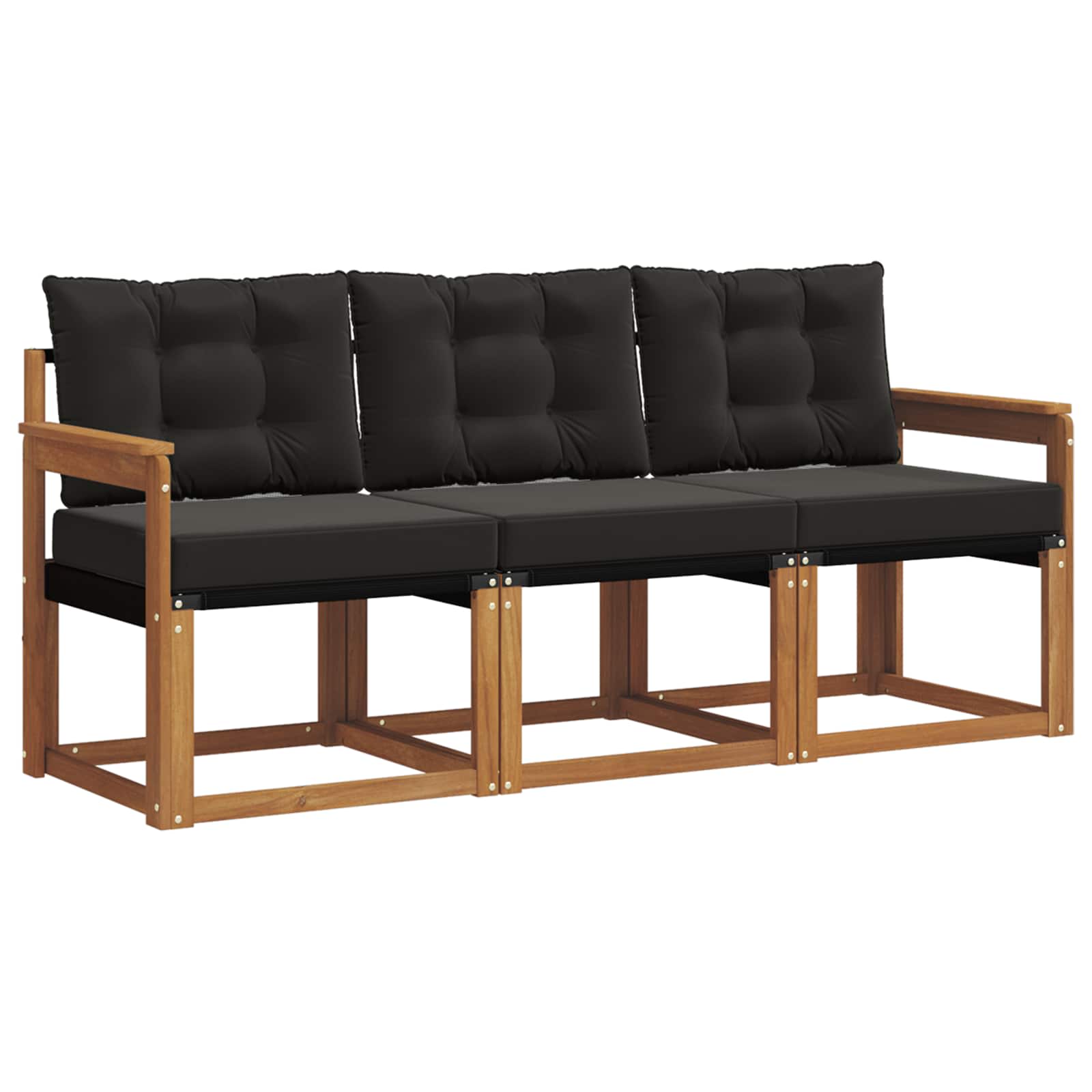 Ensemble de canapés d'extérieur 3 pcs Naturel et Noir - XIOS