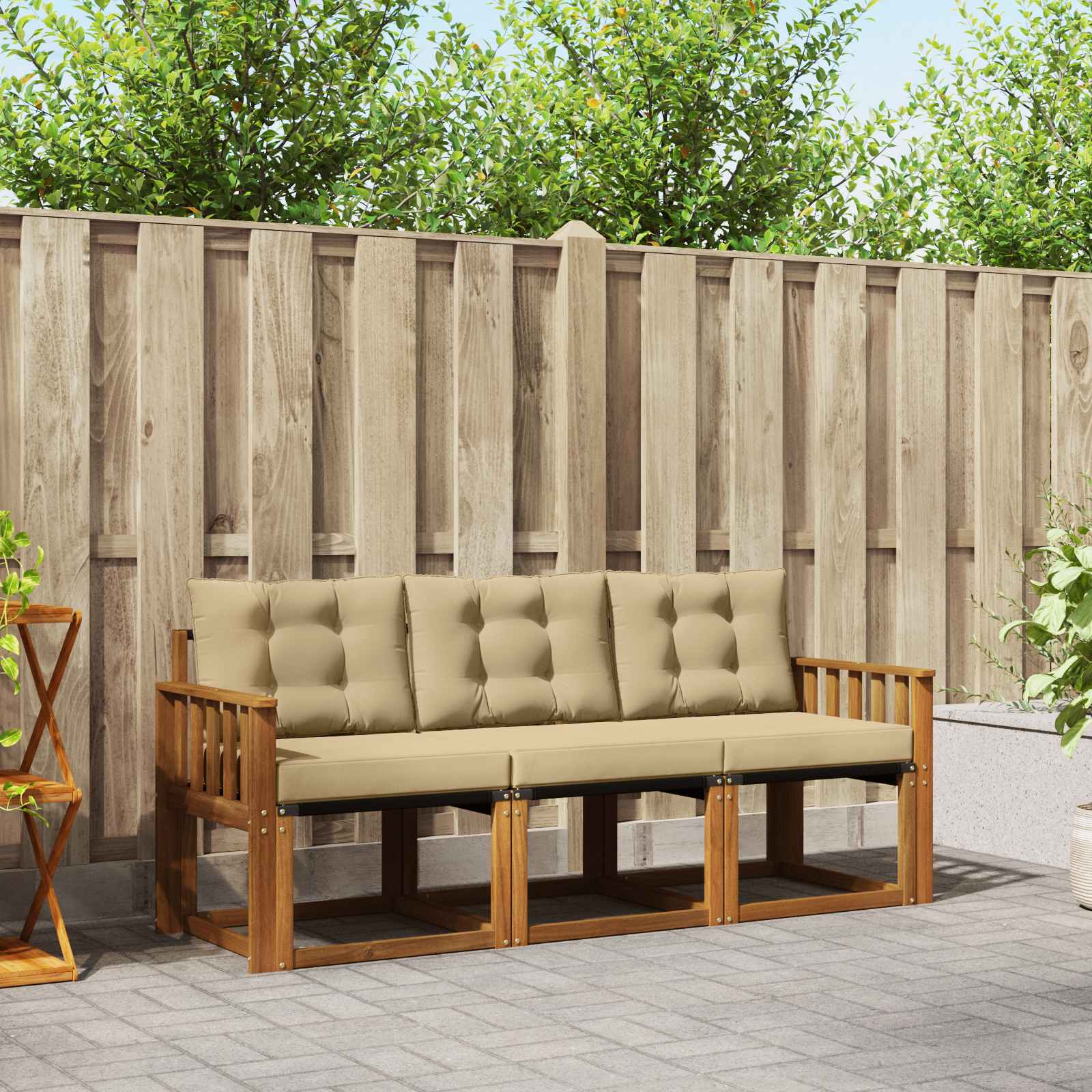 Ensemble de canapés d'extérieur 3 pcs Naturel et Beige - XIOS