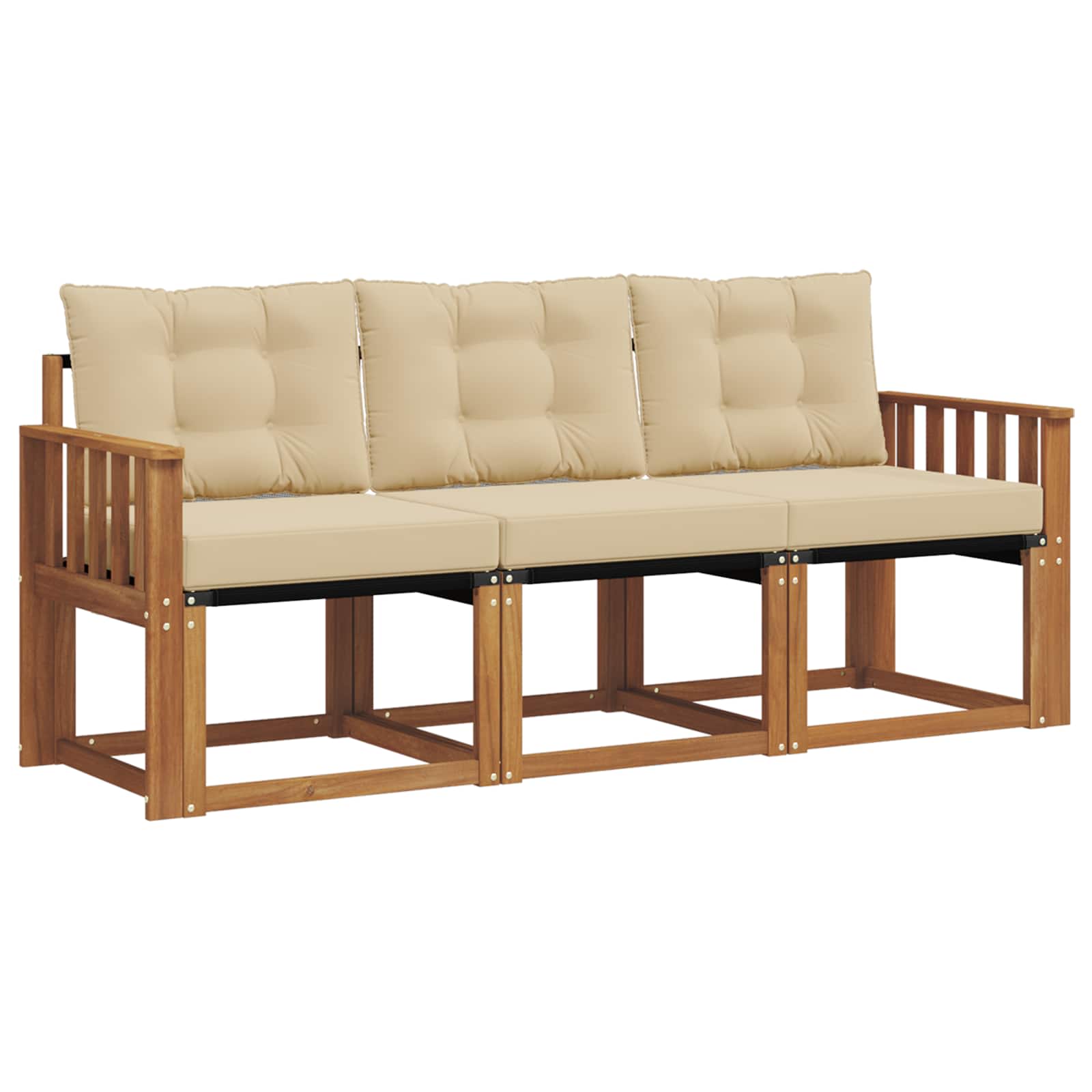 Ensemble de canapés d'extérieur 3 pcs Naturel et Beige - XIOS