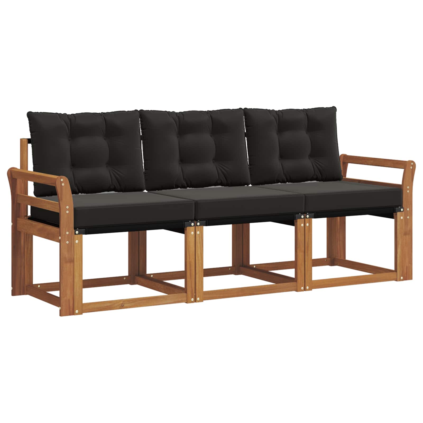 Ensemble de canapés d'extérieur 3 pcs Naturel et Noir - XIOS