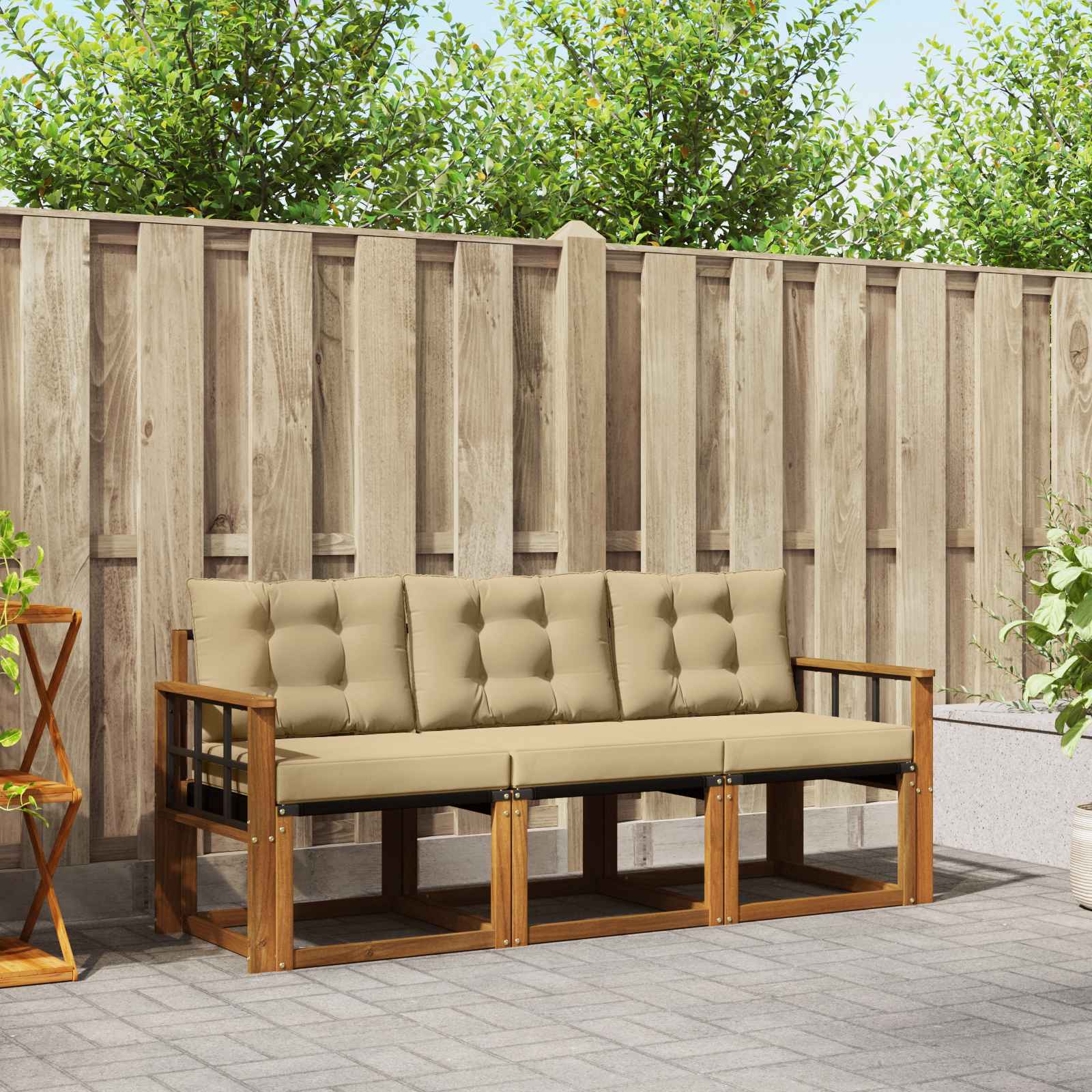 Ensemble de canapés d'extérieur 3 pcs Naturel et Beige - XIOS