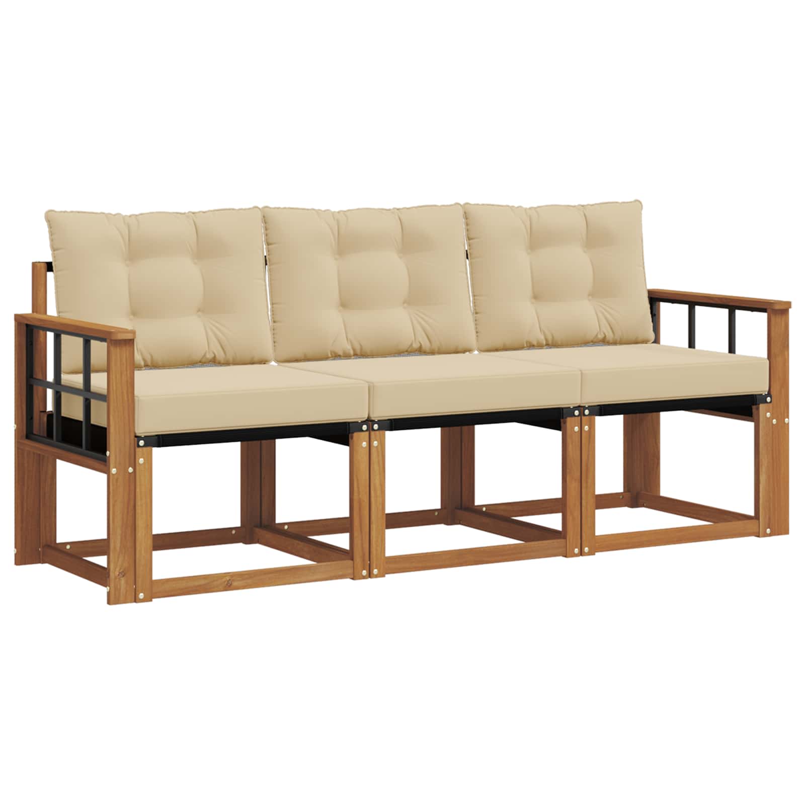 Ensemble de canapés d'extérieur 3 pcs Naturel et Beige - XIOS