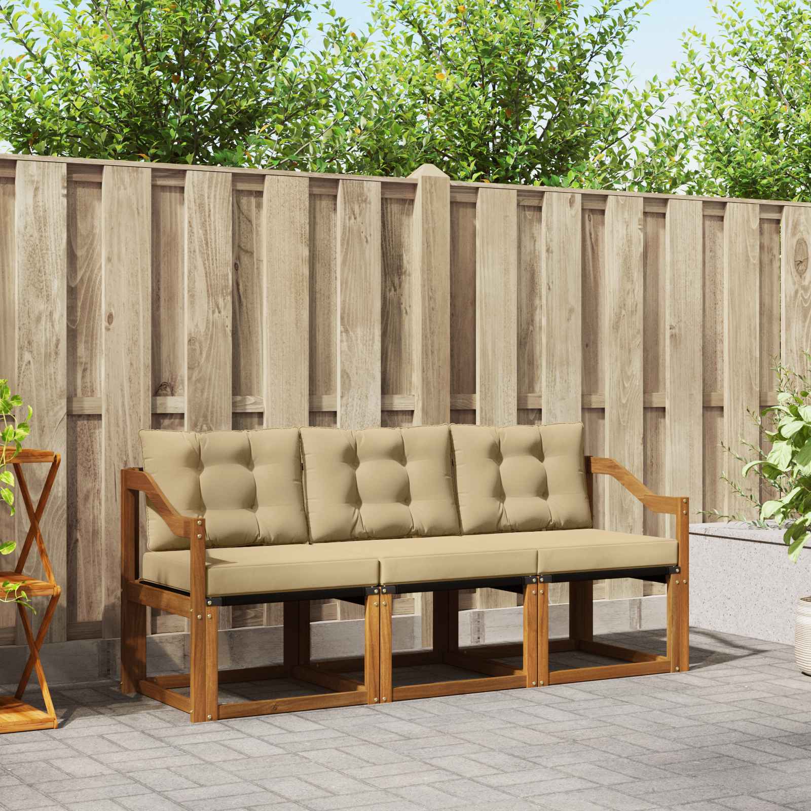 Ensemble de canapés d'extérieur 3 pcs Naturel et Beige - XIOS
