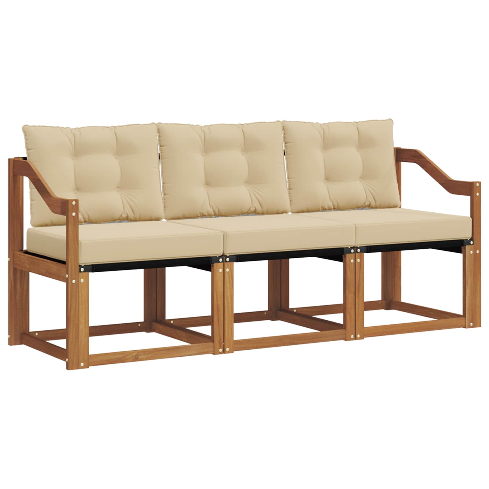 Ensemble de canapés d'extérieur 3 pcs Naturel et Beige - XIOS
