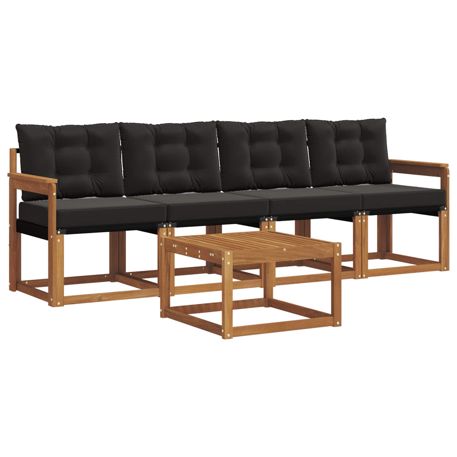 Ensemble de canapés d'extérieur 5 pcs Naturel et Noir - XIOS