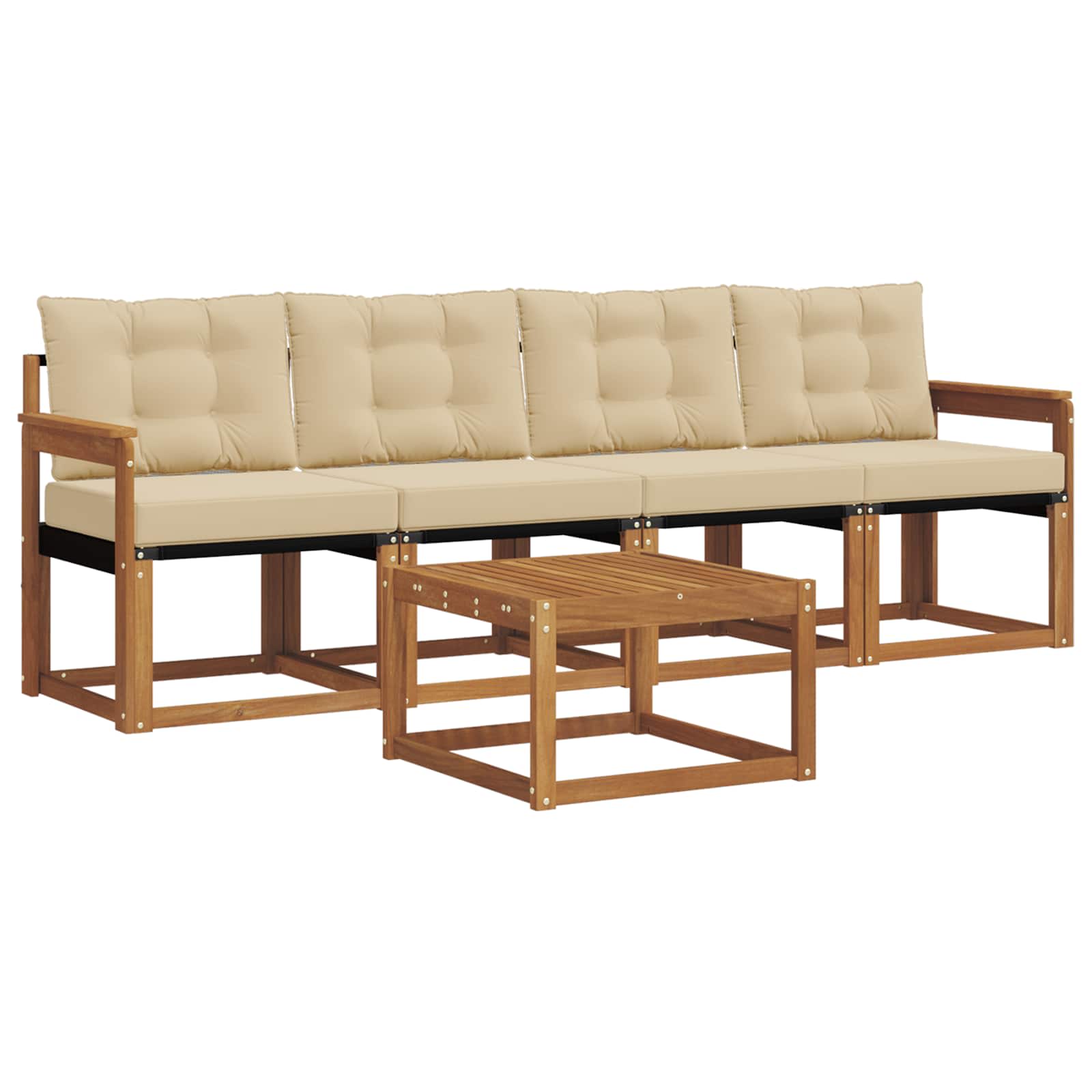 Ensemble de canapés d'extérieur 5 pcs Naturel et Beige - XIOS