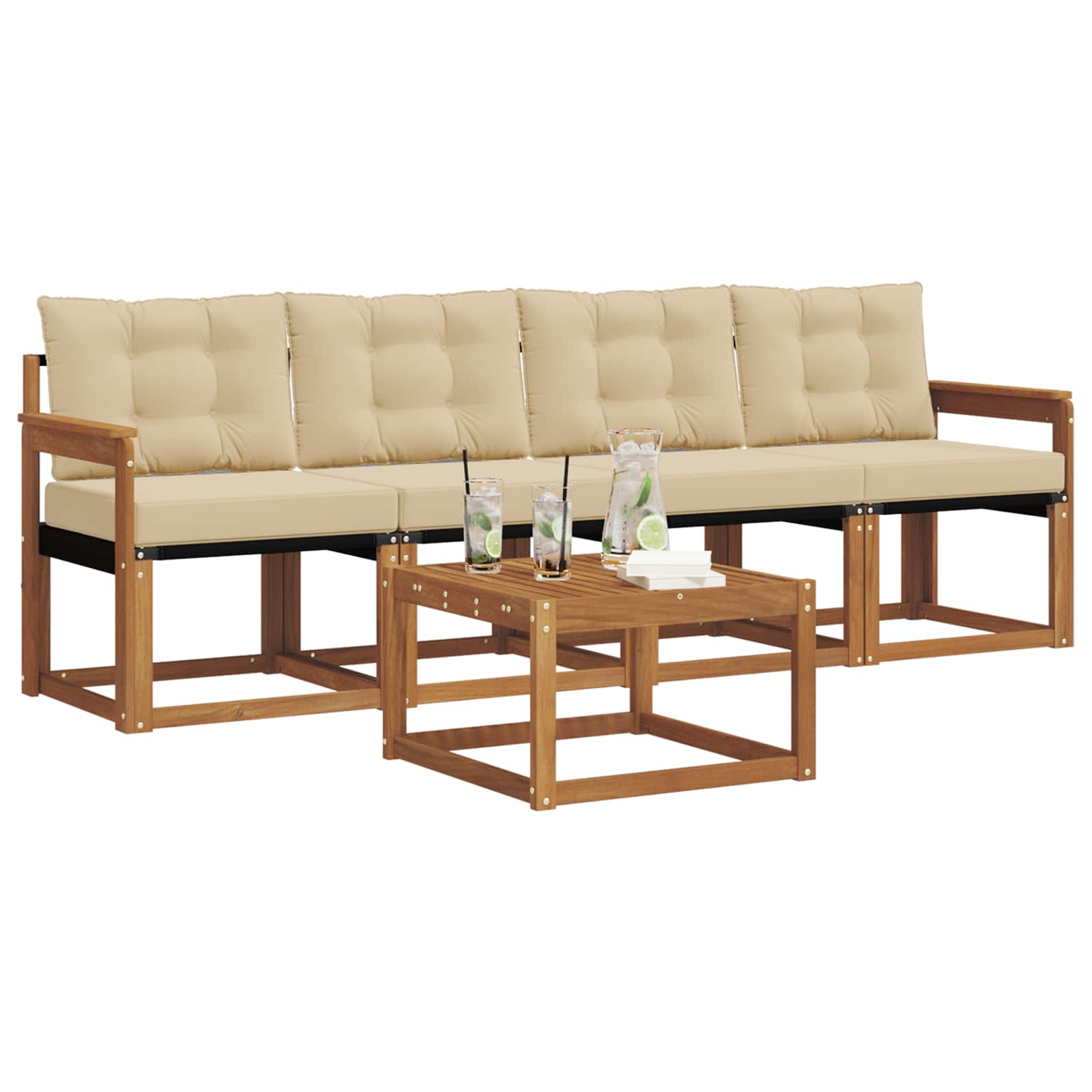 Ensemble de canapés d'extérieur 5 pcs Naturel et Beige - XIOS