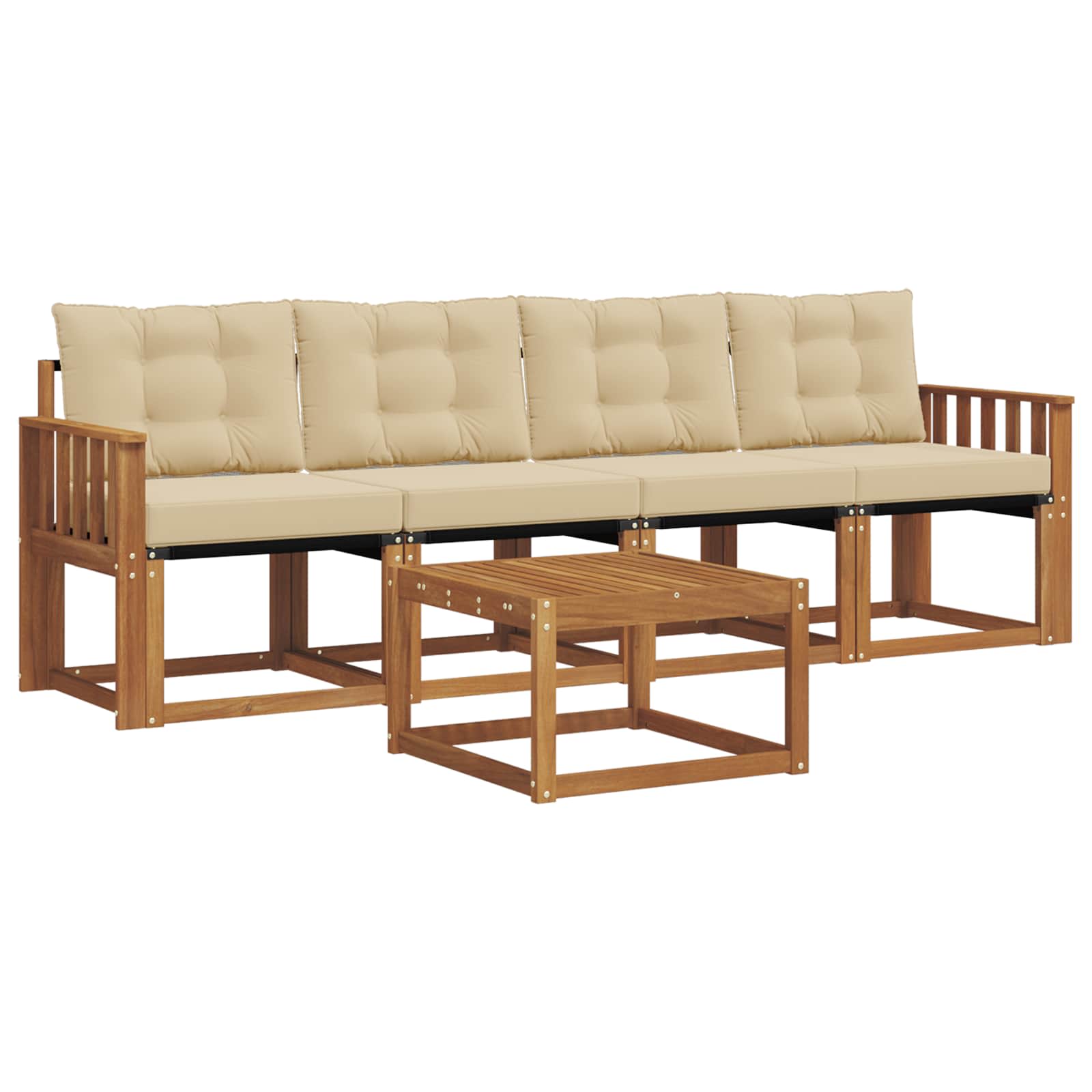 Ensemble de canapés d'extérieur 5 pcs Naturel et Beige - XIOS