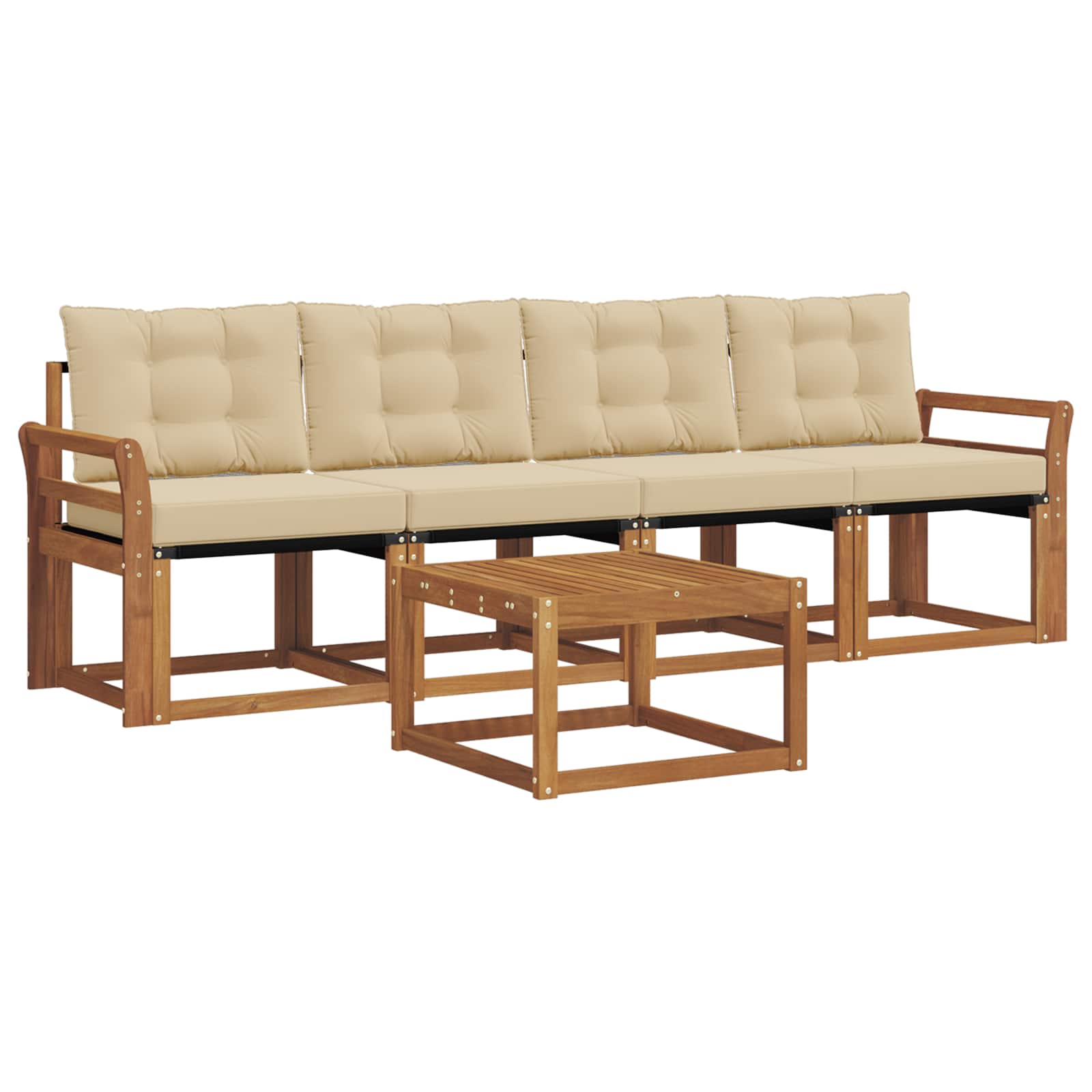 Ensemble de canapés d'extérieur 5 pcs Naturel et Beige - XIOS